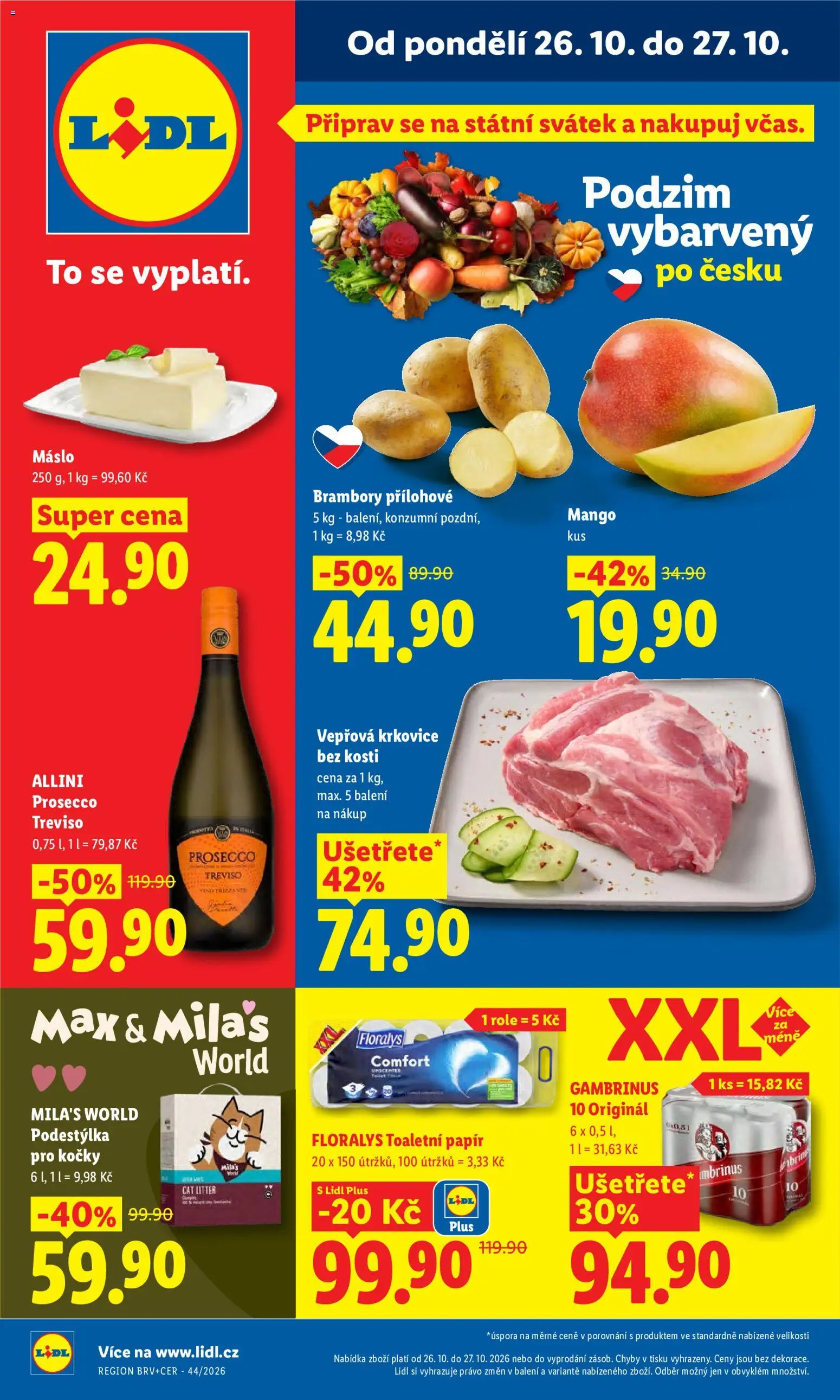 Lidl leták - strana 1- platný od 26.10.2026