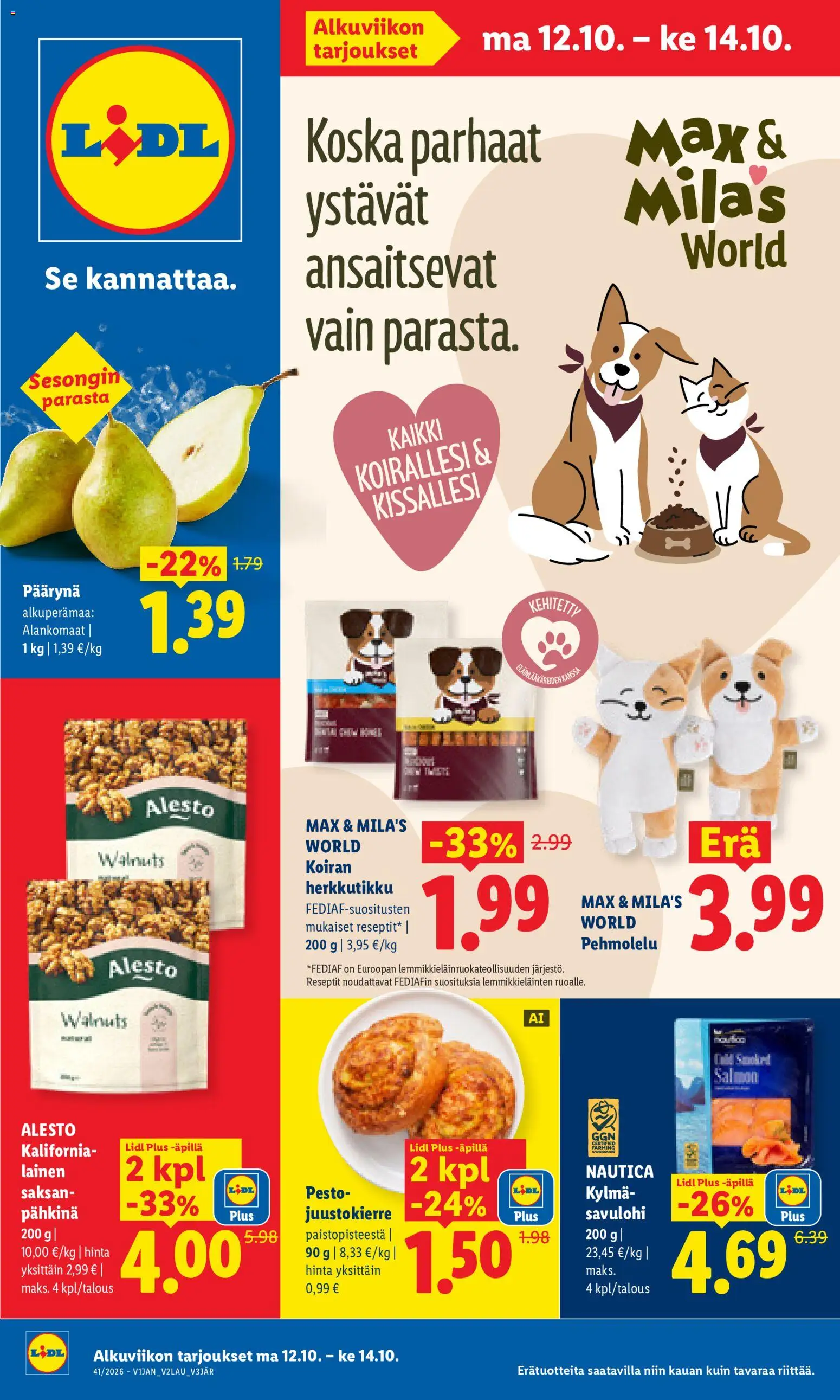 Lidl tarjoukset - sivu 1- voimassa alkaen 12/10/2026