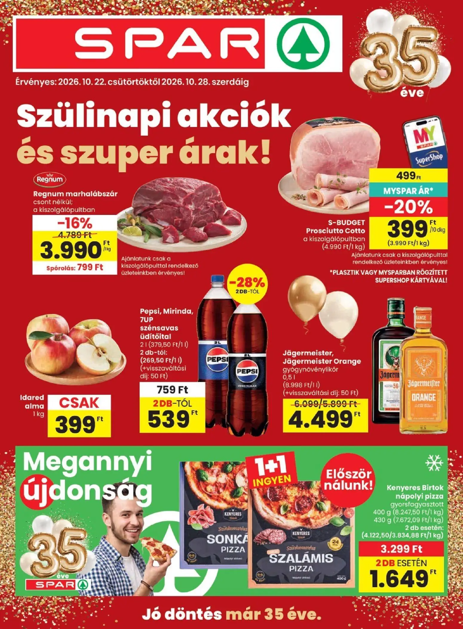 Spar akciós újság - 1oldal - érvényes 2026.10.22.-tól