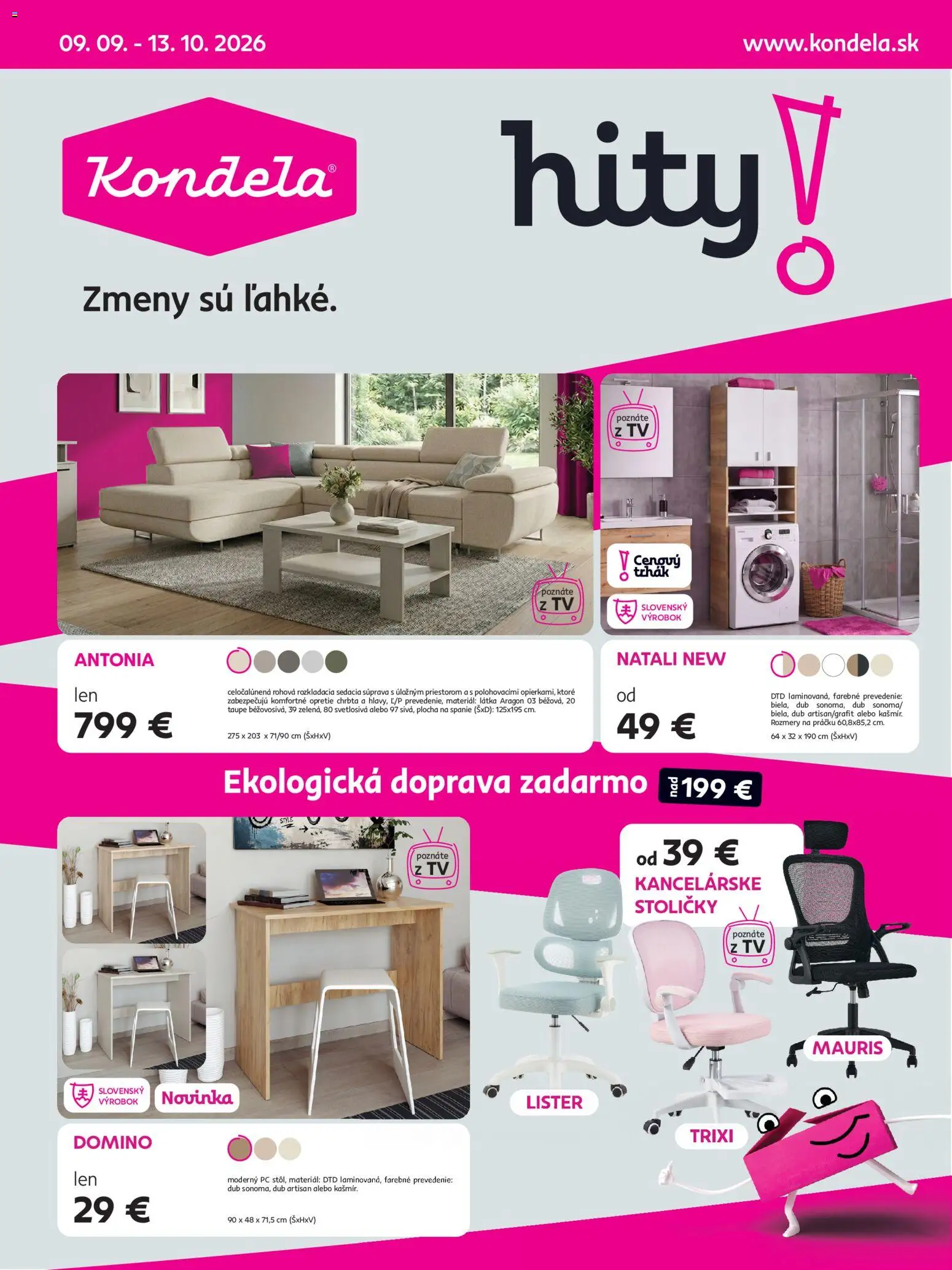 Kondela leták - strana 1- platný od 09.09.2026