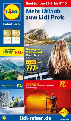 Vorschau Lidl Reisen Prospekt gültig ab 30.09.2026