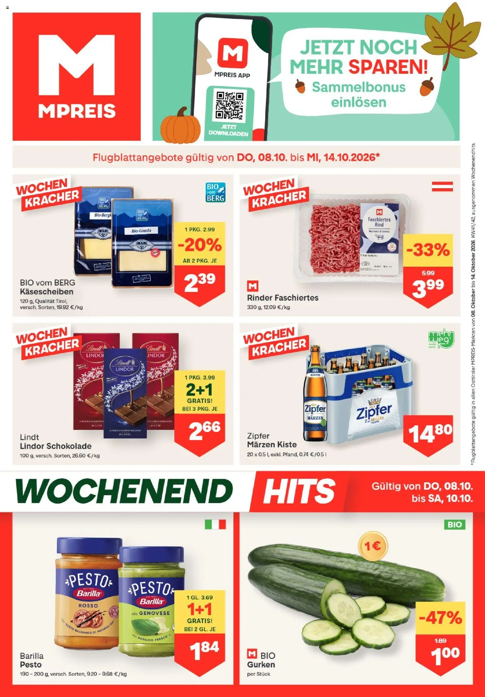 MPREIS Flugblatt - Seite 1- gültig ab 08.10.2026