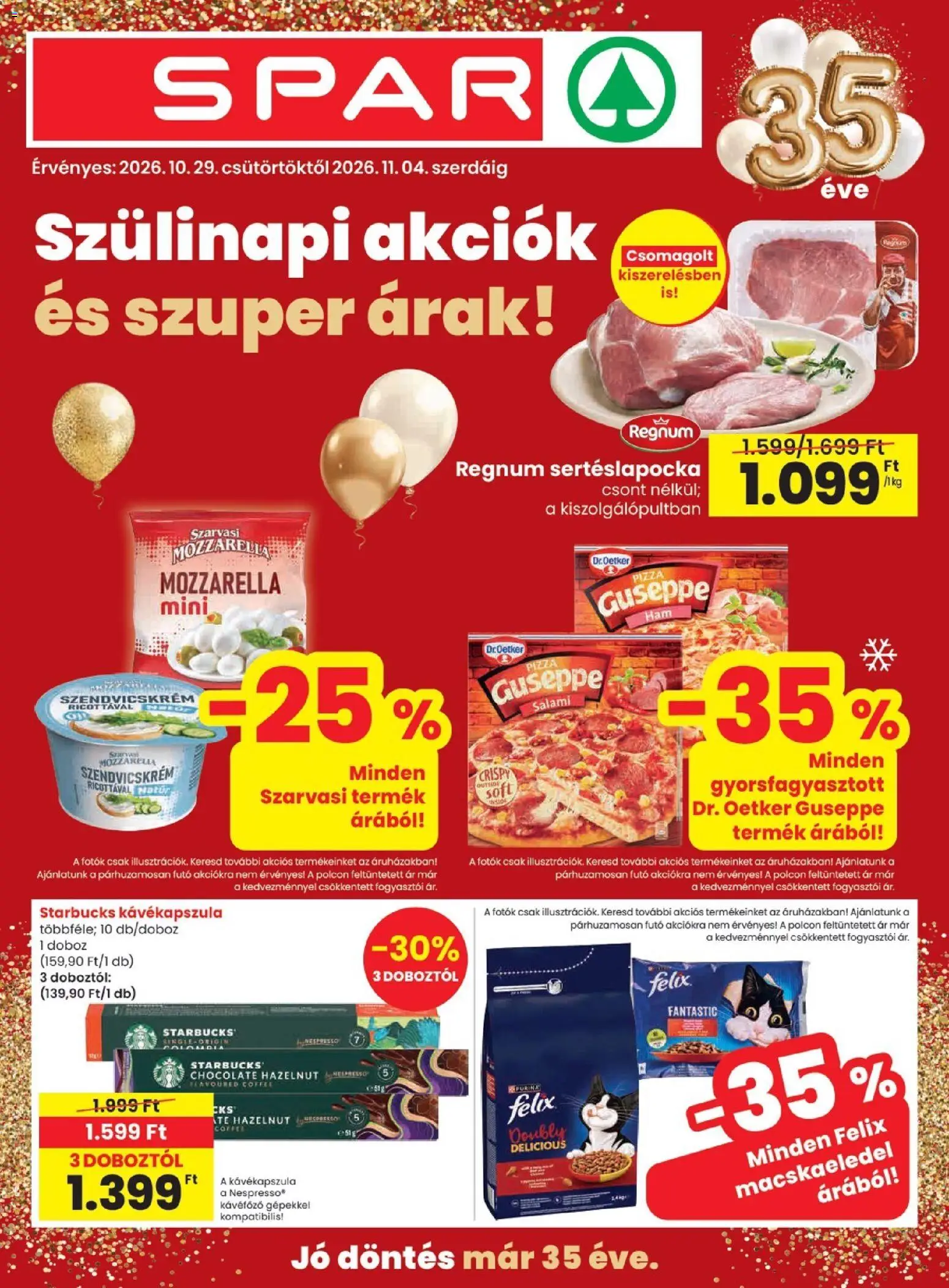 Spar akciós újság - 1oldal - érvényes 2026.10.29.-tól