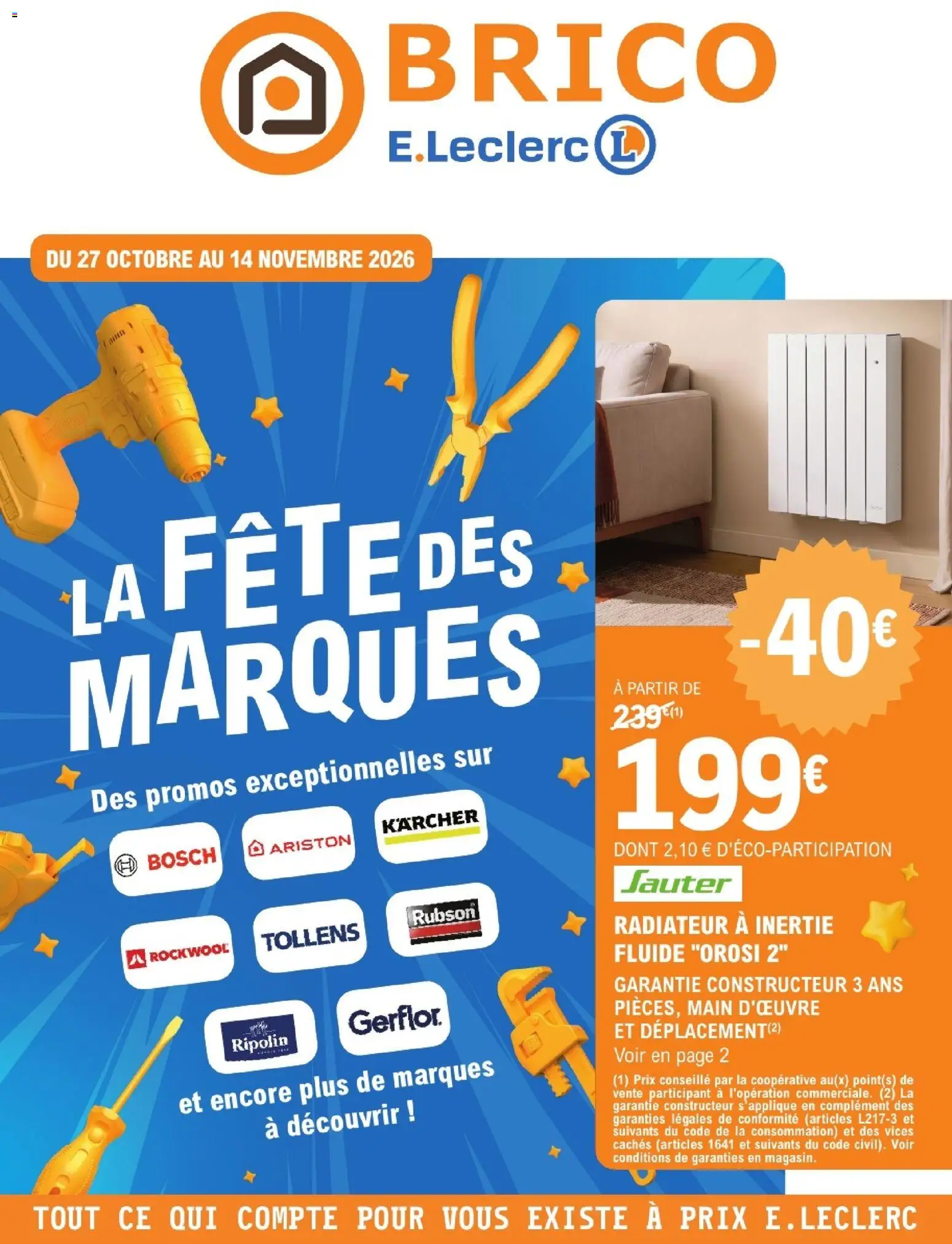 Brico E.Leclerc catalogue - page 1 - valable à partir du 27/10/2026