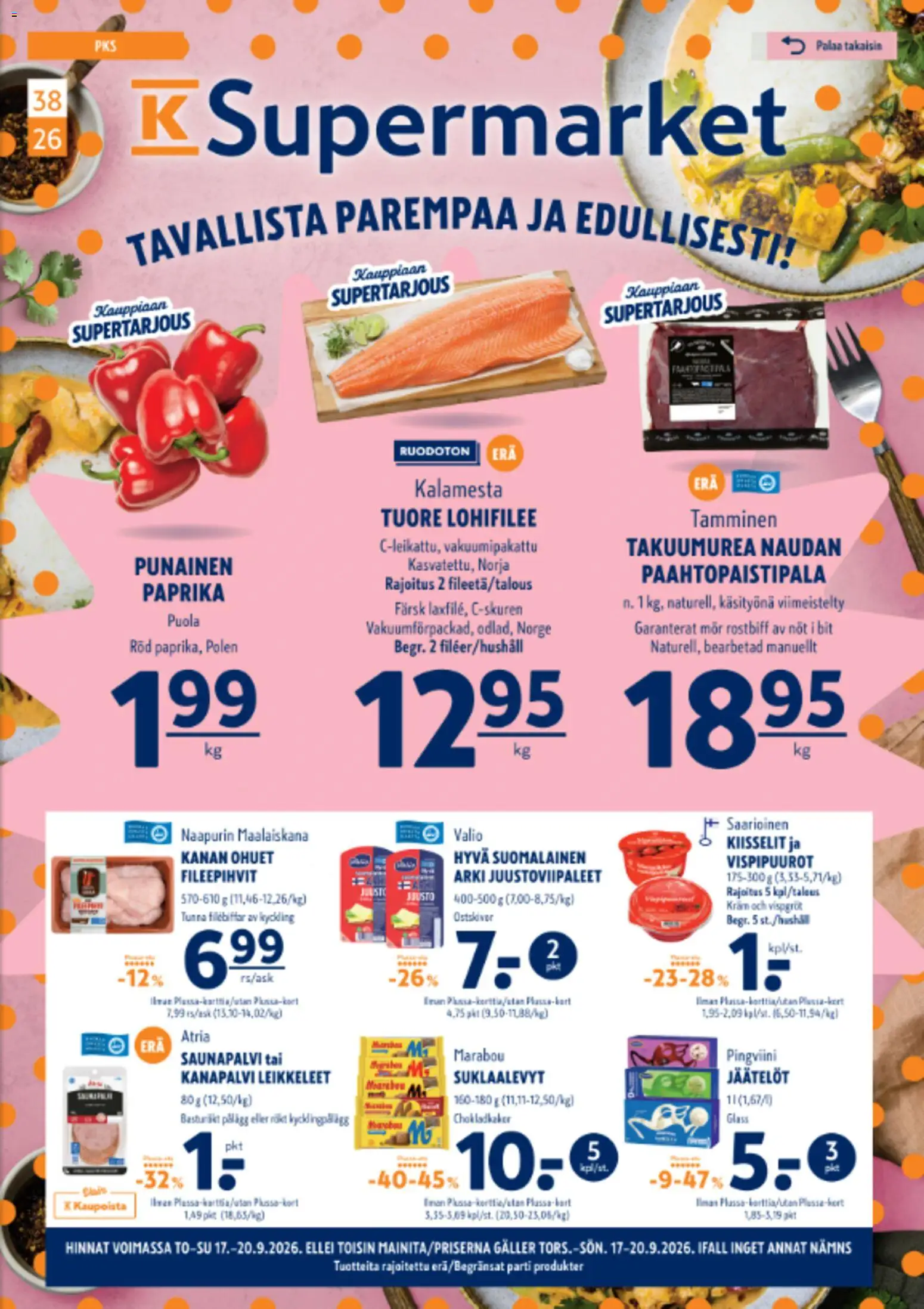 K-Supermarket tarjoukset - sivu 1- voimassa alkaen 17/09/2026