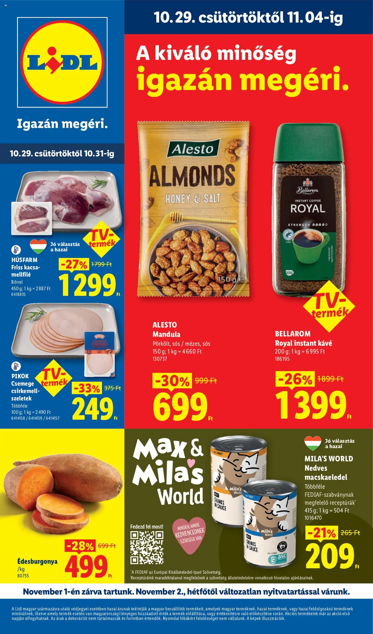 Lidl akciós újság - 1oldal - érvényes 2026.10.29.-tól