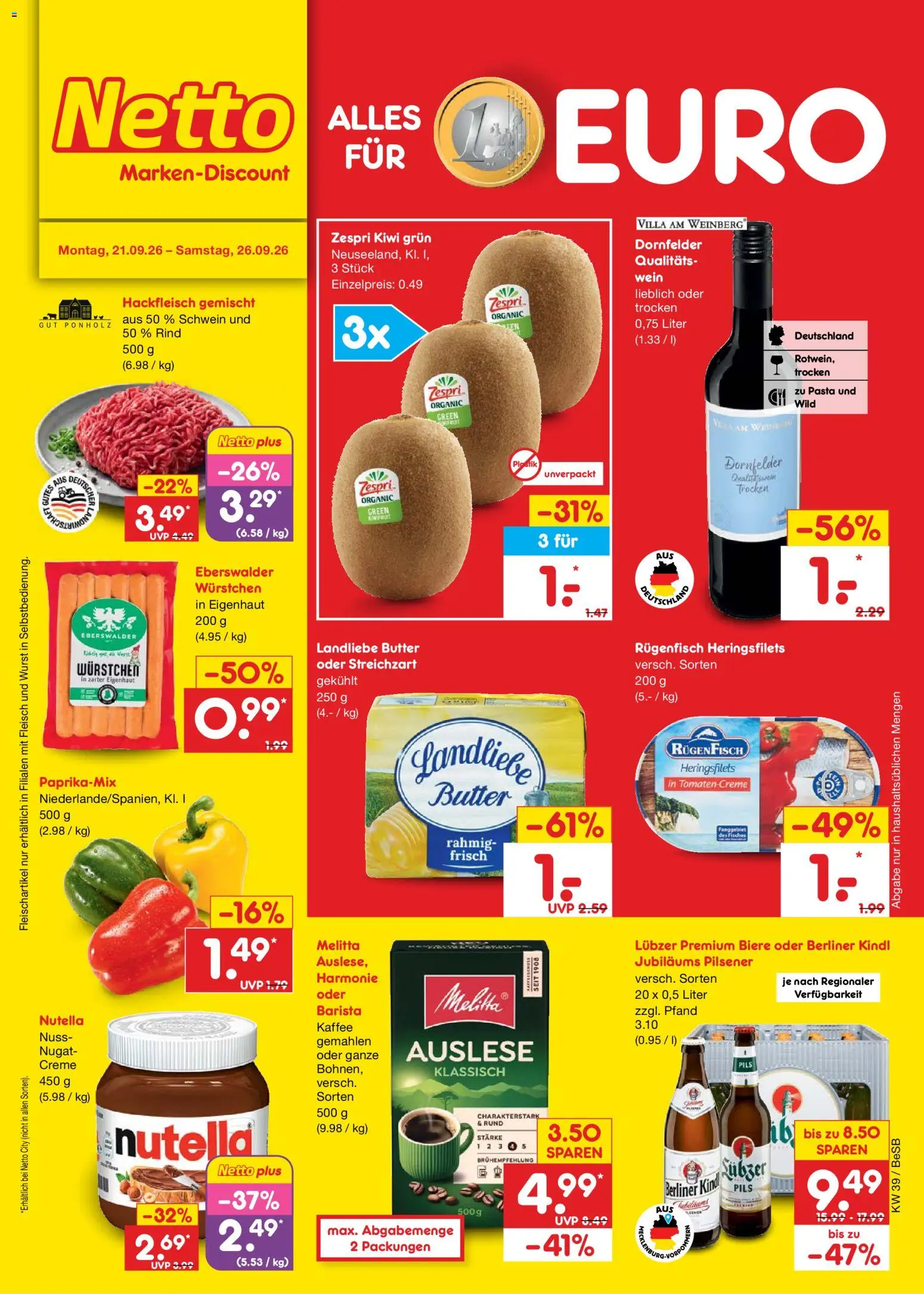 Netto Marken-Discount Prospekt - Seite 1 - gültig ab 21.09.2026