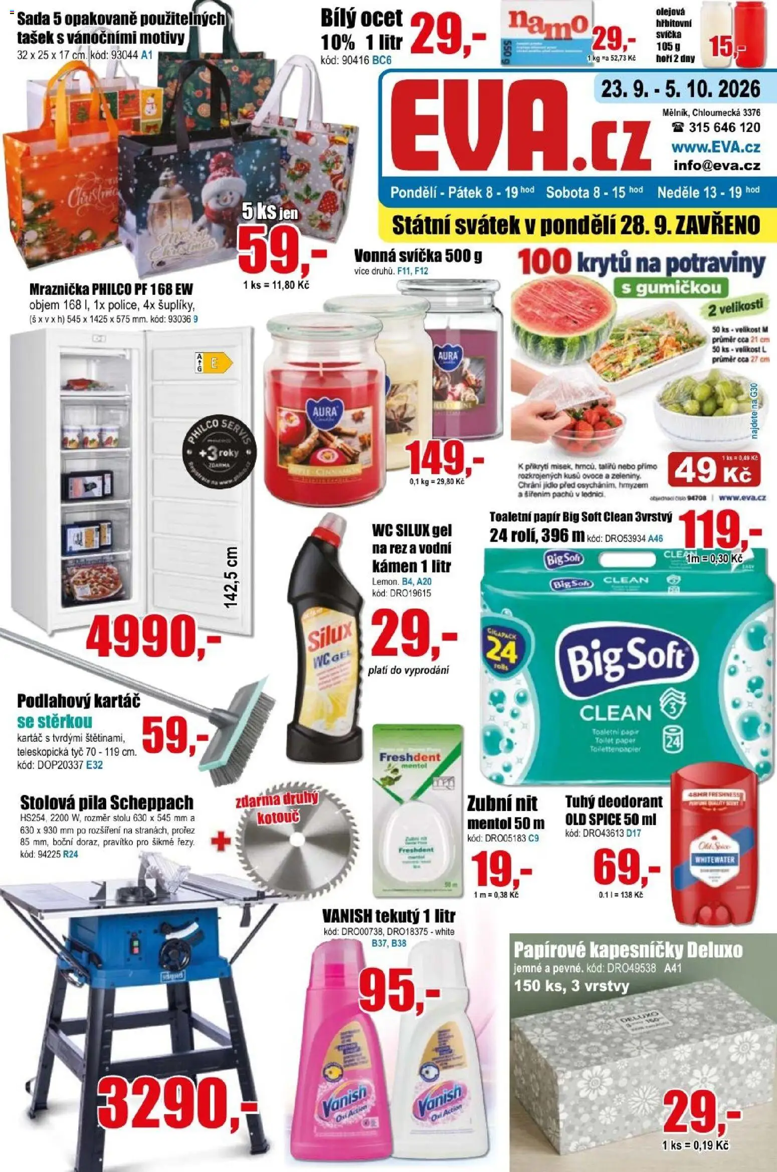 Eva supermarket leták - strana 1- platný od 23.09.2026