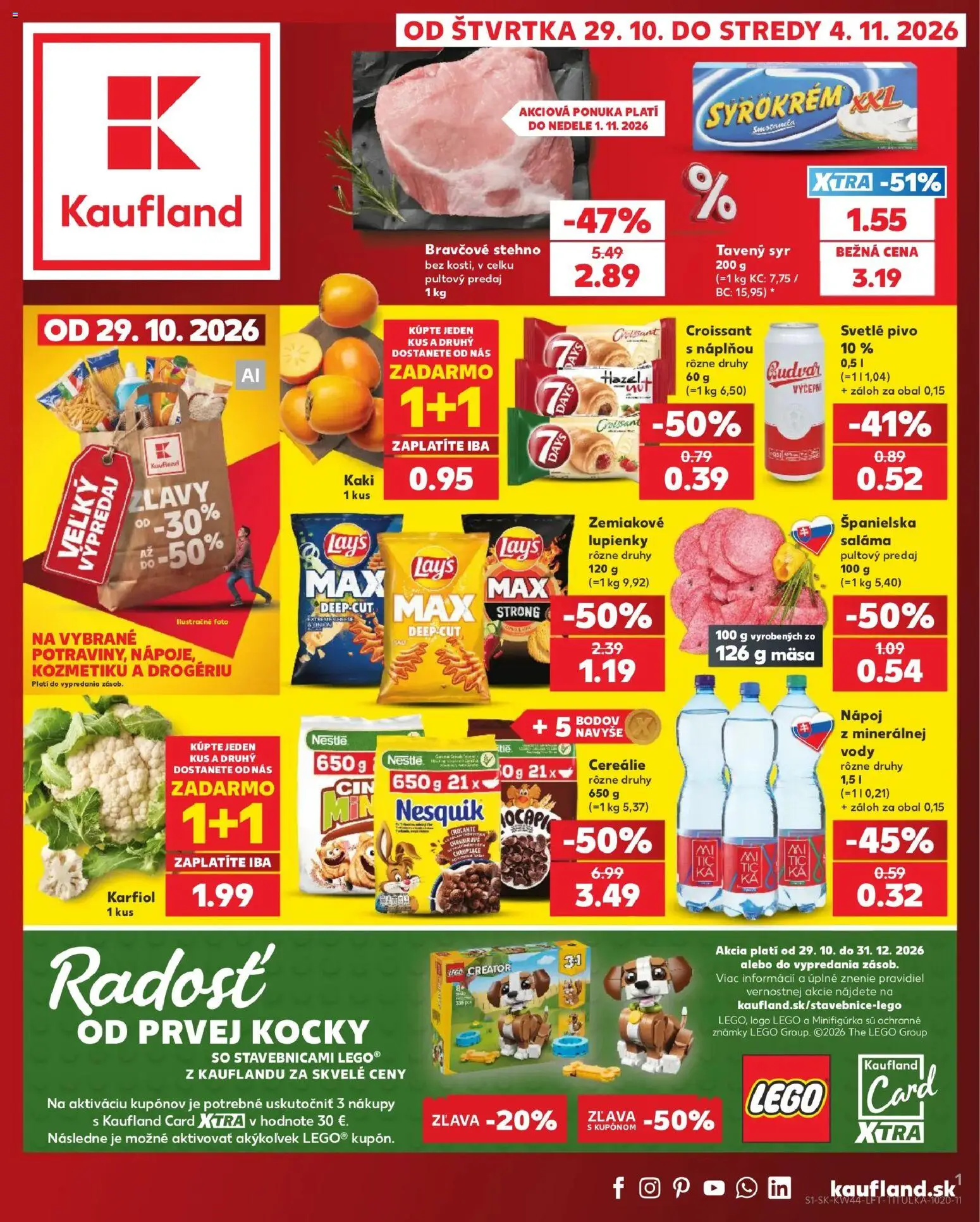 Kaufland SK akciós újság - 1oldal - érvényes 2026.10.29.-tól