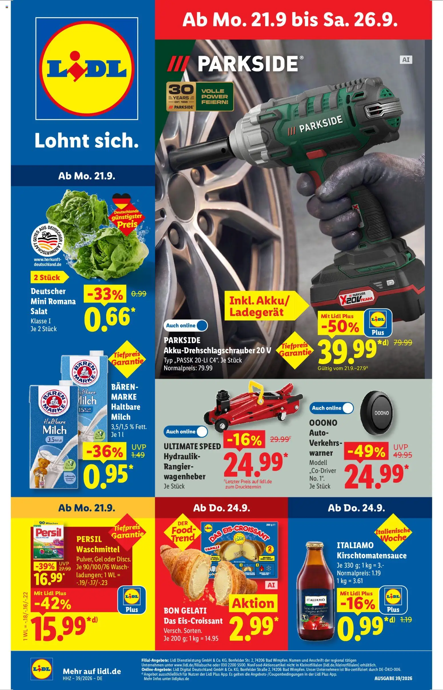 Lidl Prospekt - Seite 1 - gültig ab 21.09.2026