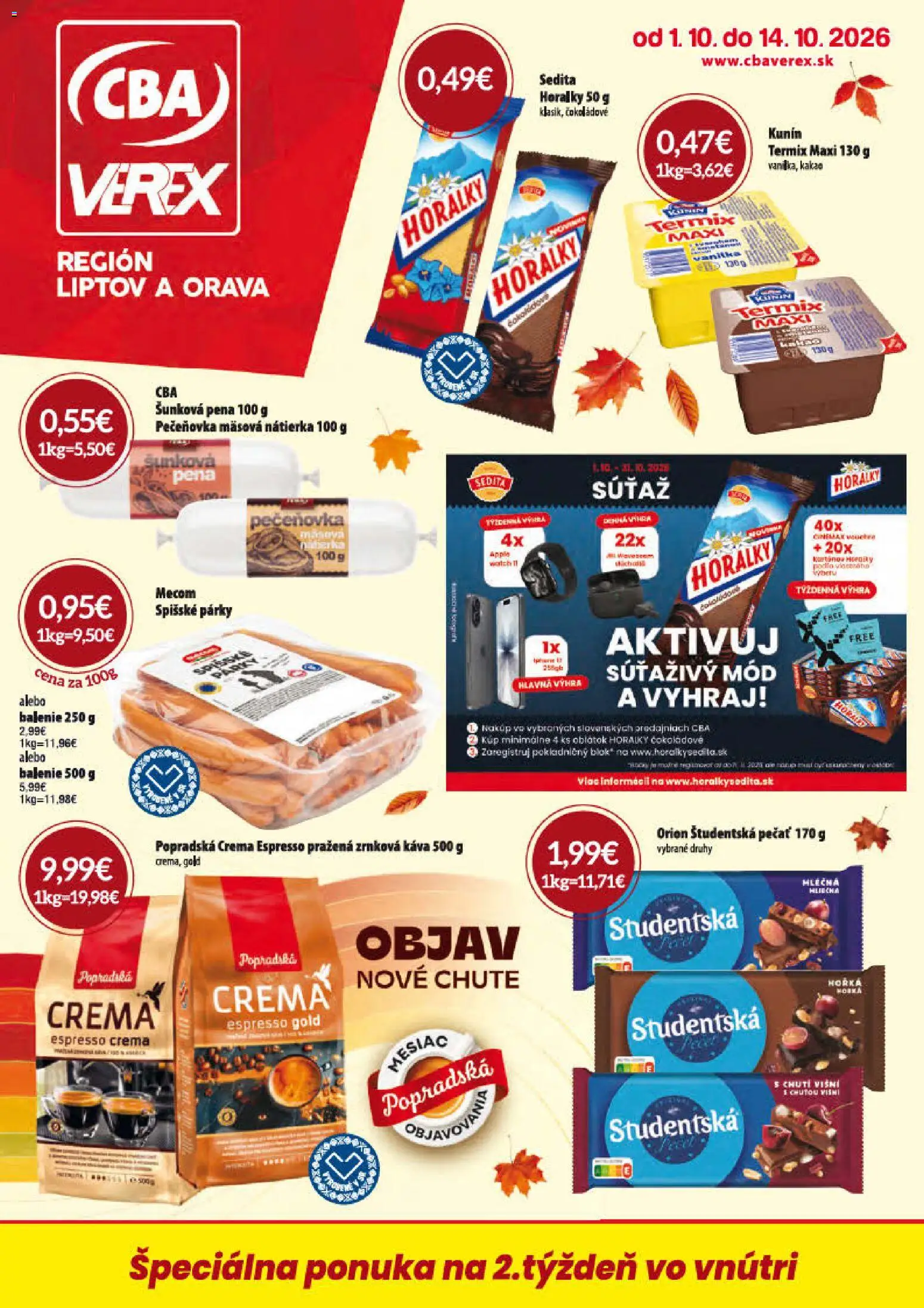 CBA Verex leták - strana 1- platný od 01.10.2026