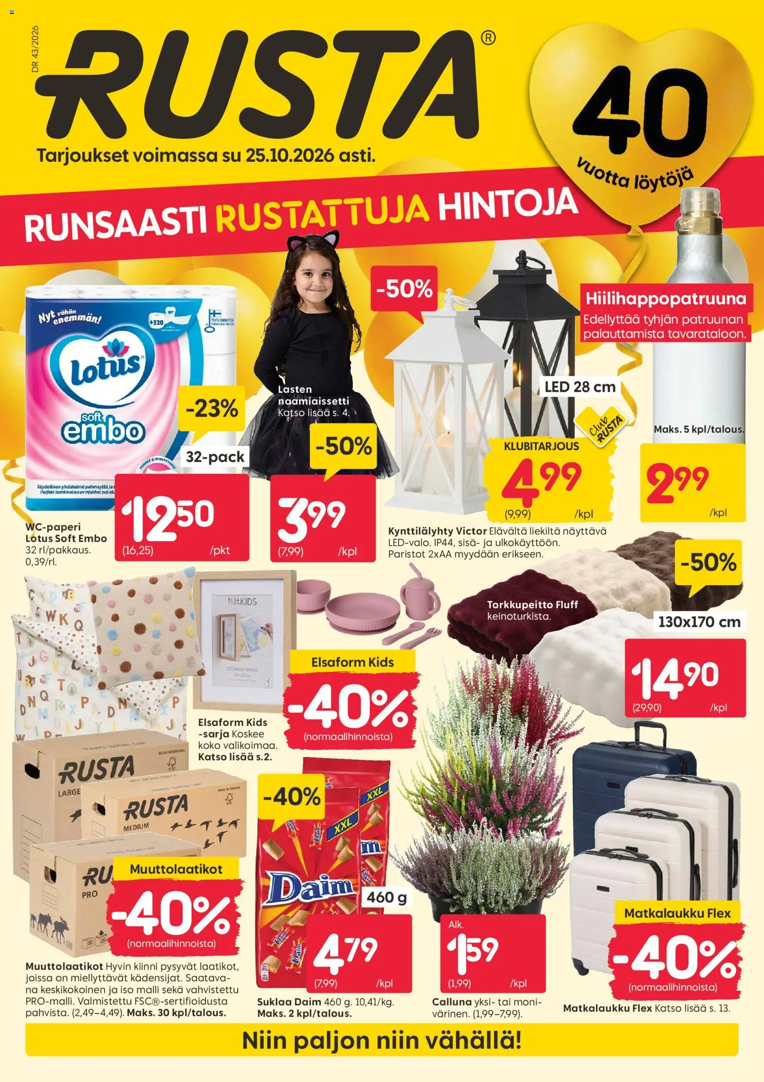 Rusta tarjoukset - sivu 1- voimassa alkaen 19/10/2026