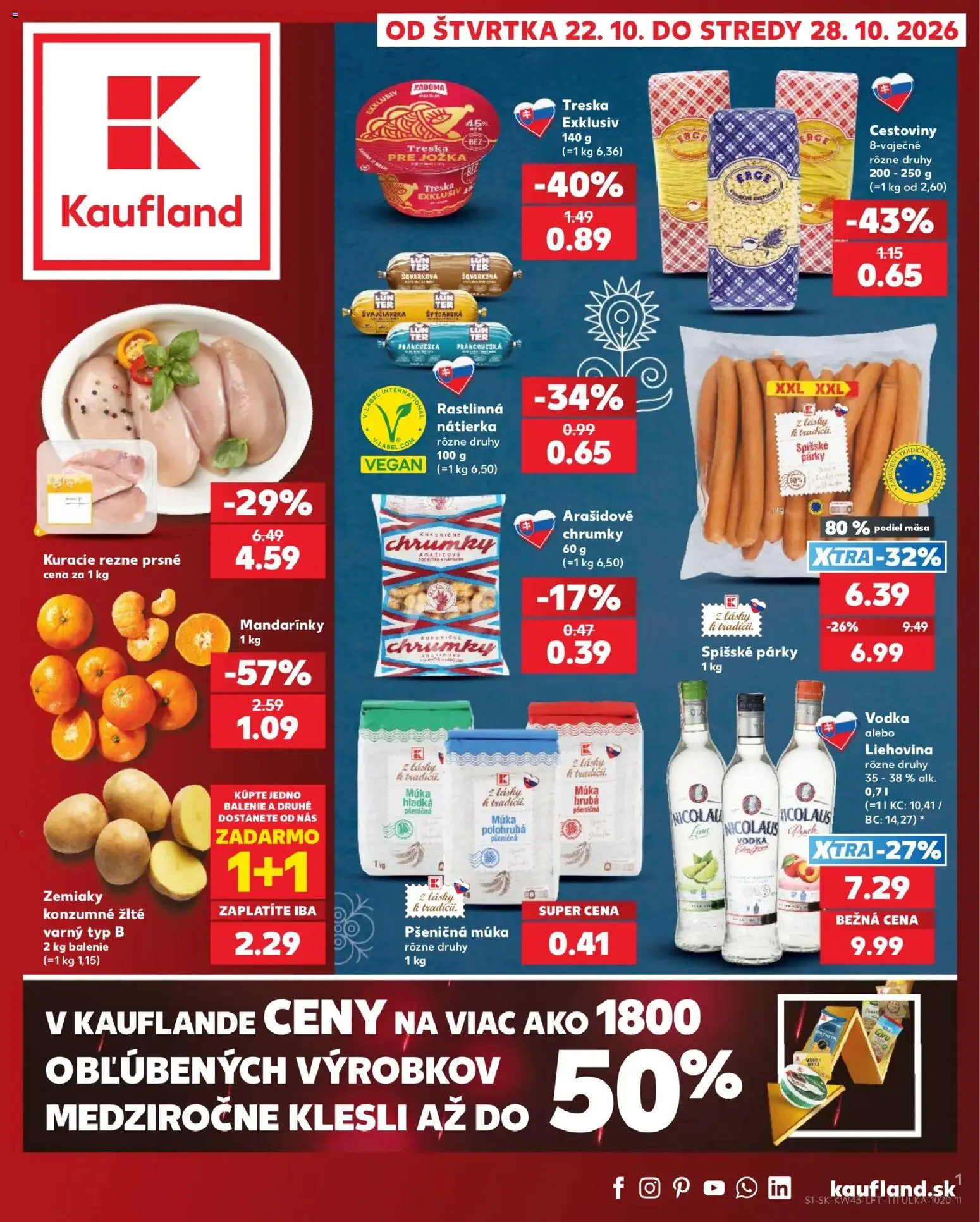 Kaufland SK akciós újság - 1oldal - érvényes 2026.10.22.-tól