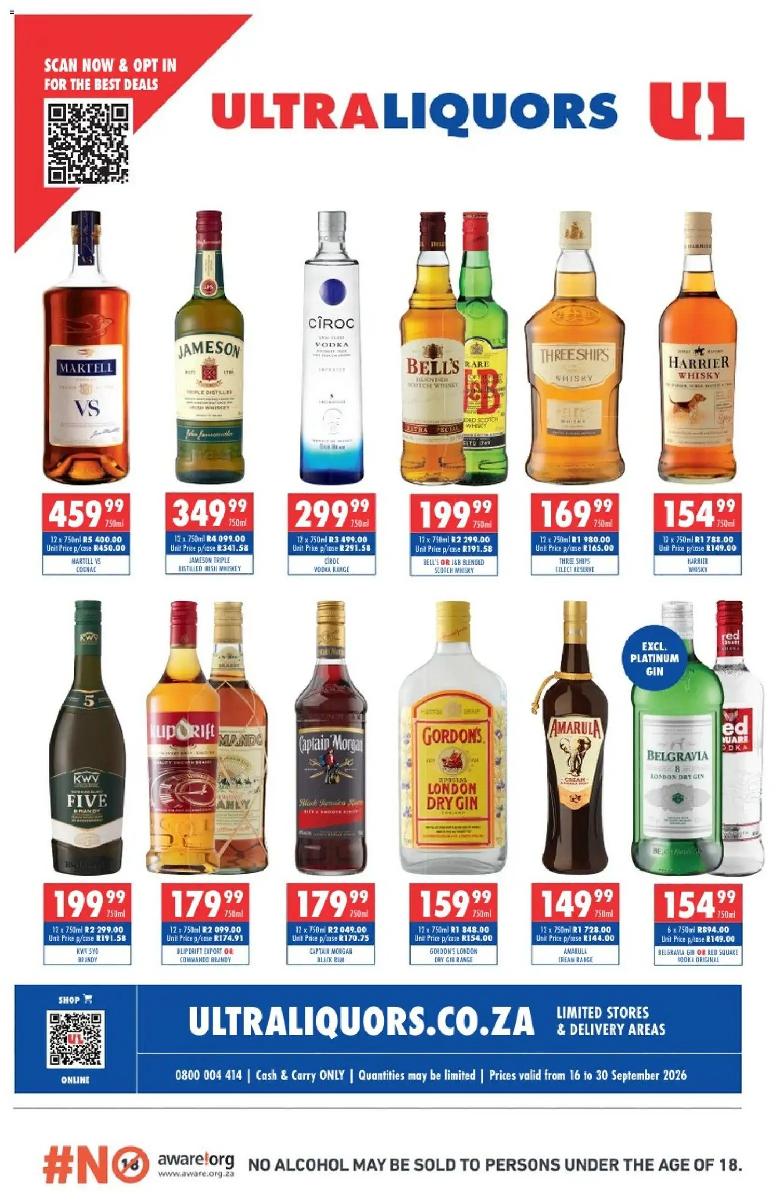 Ultra Liquors Specials - page 1- valid from 16/09/2026