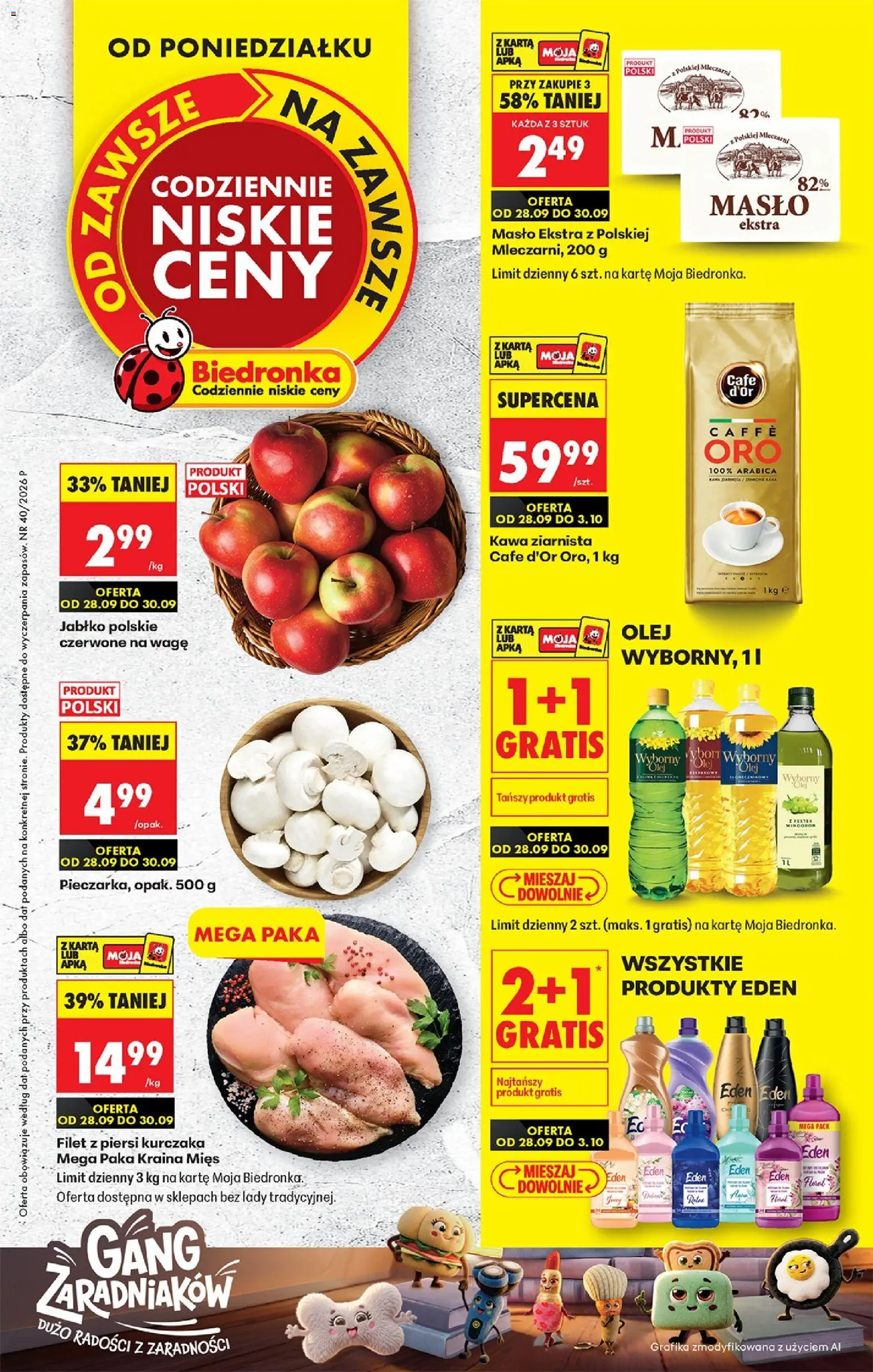 Biedronka gazetka od poniedziałku - strona 1- ważny od 28.09.2026