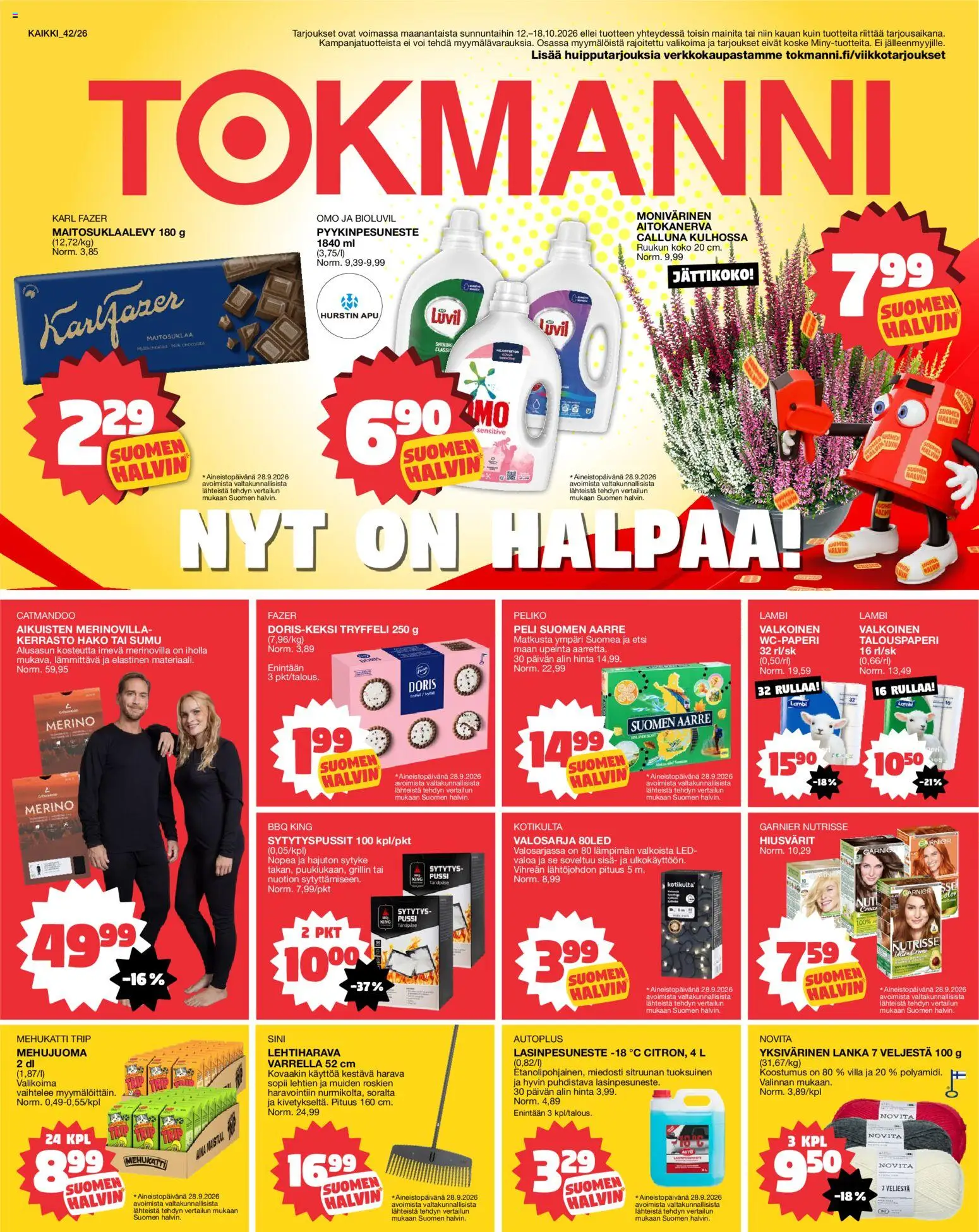 Tokmanni tarjoukset - sivu 1- voimassa alkaen 12/10/2026