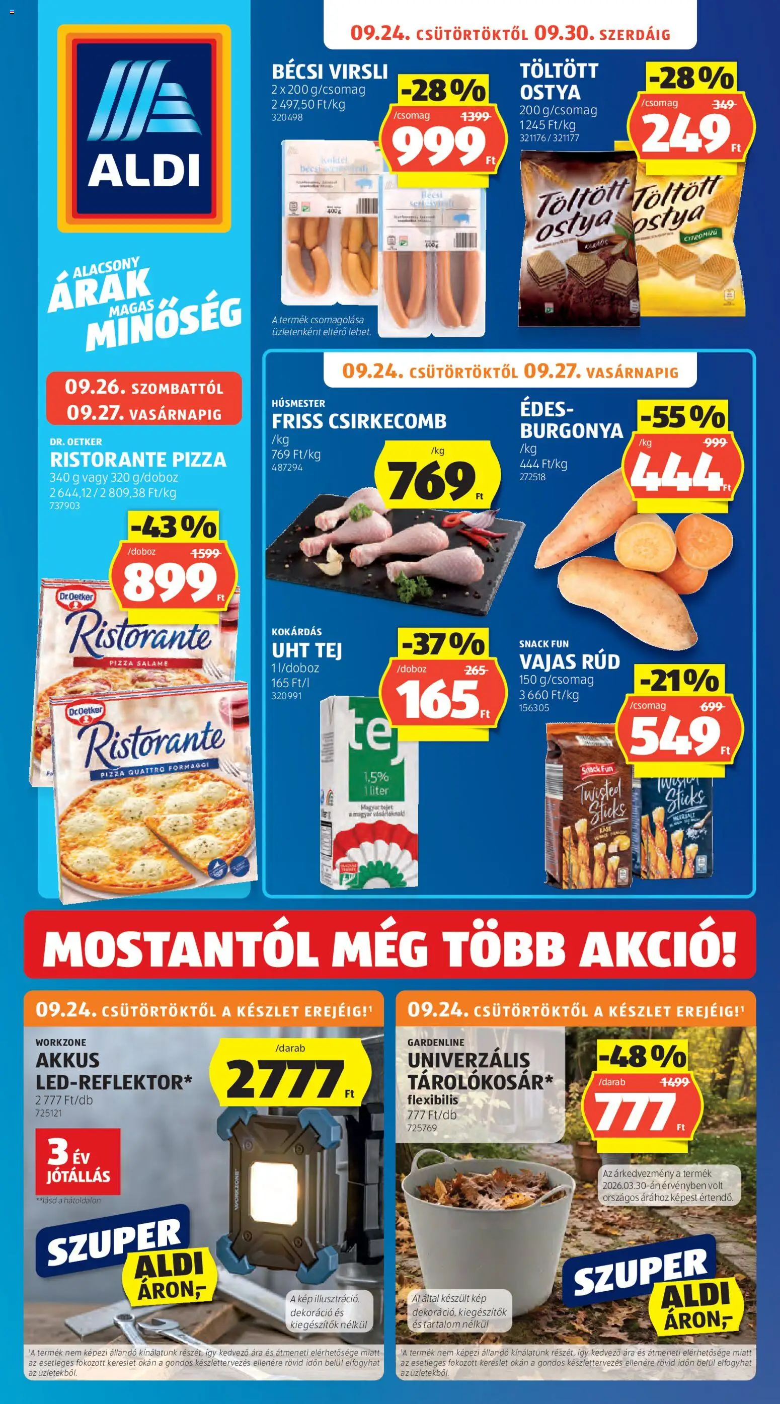 Aldi akciós újság - 1oldal - érvényes 2026.09.24.-tól