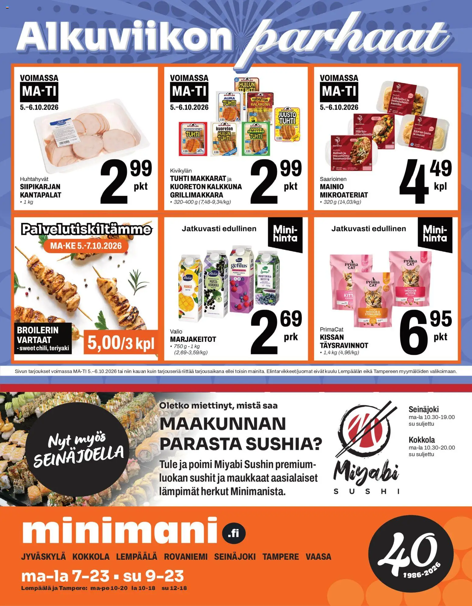 Minimani tarjoukset - sivu 1- voimassa alkaen 05/10/2026