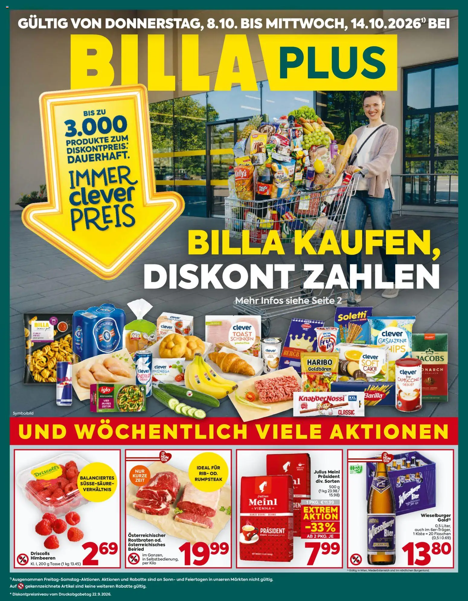 Billa Plus Flugblatt - Seite 1- gültig ab 08.10.2026