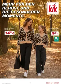 Vorschau Kik Prospekt Mehr für den Herbst und die besonderen Momente gültig ab 14.09.2026
