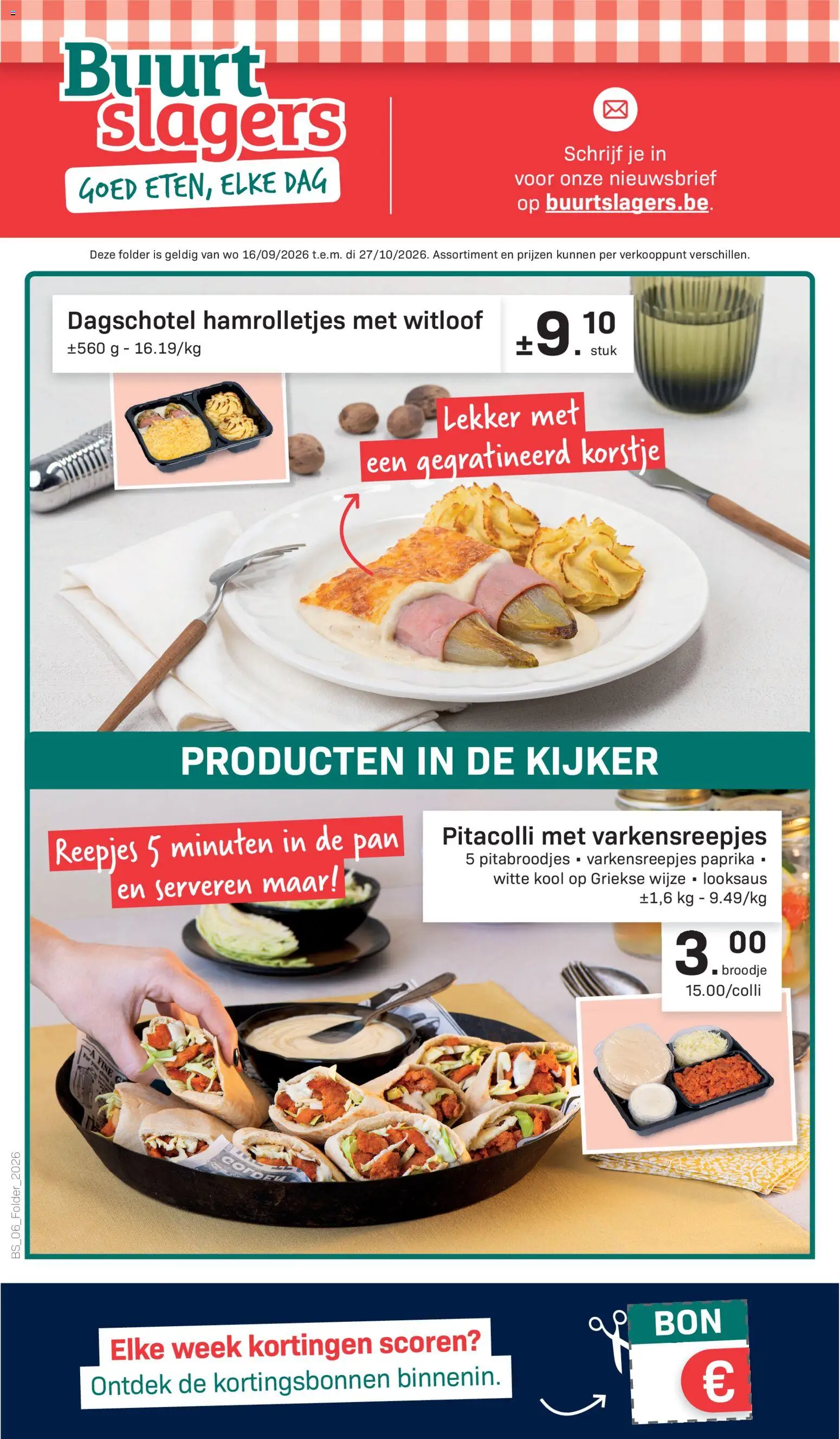 Buurtslagers Folder / Publicité - pagina 1- geldig vanaf 16/09/2026