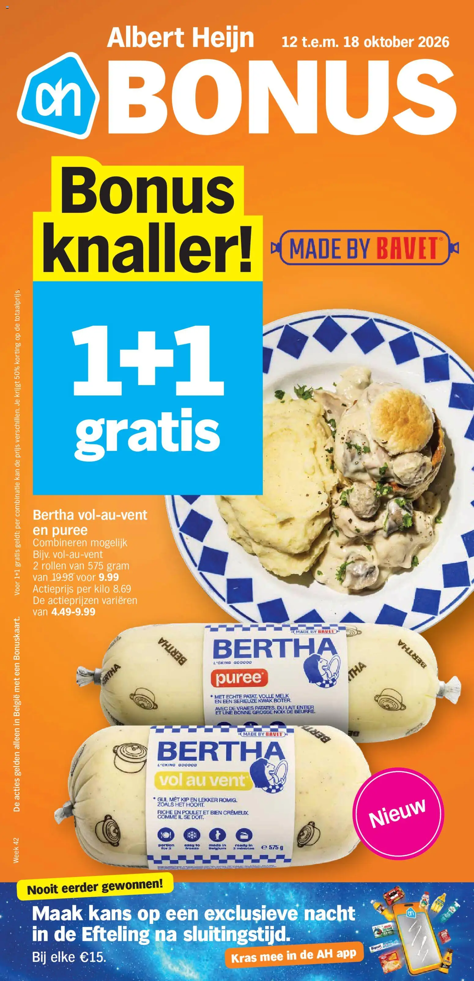 Albert Heijn Folder week / de la semaine 42 - pagina 1- geldig vanaf 12/10/2026
