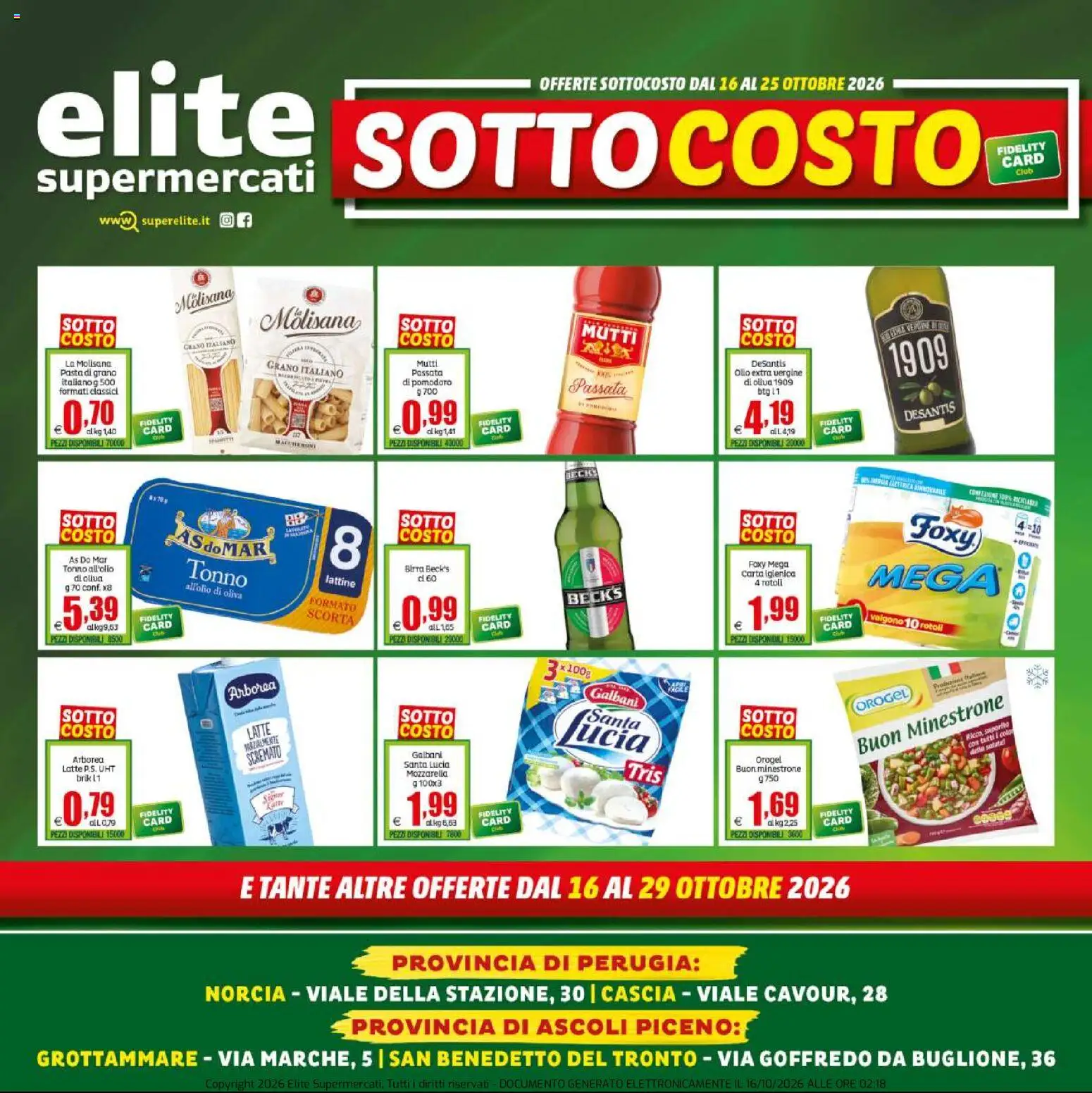Elite Supermercati volantino - pagina 1 - valido dal 16/10/2026