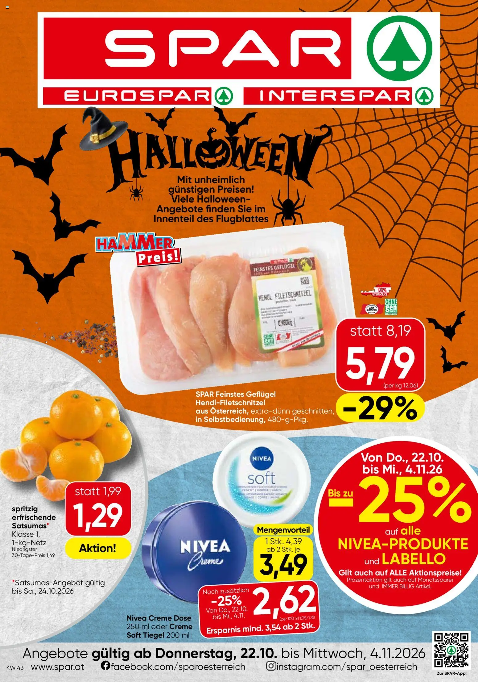 Spar Flugblatt - Seite 1- gültig ab 22.10.2026