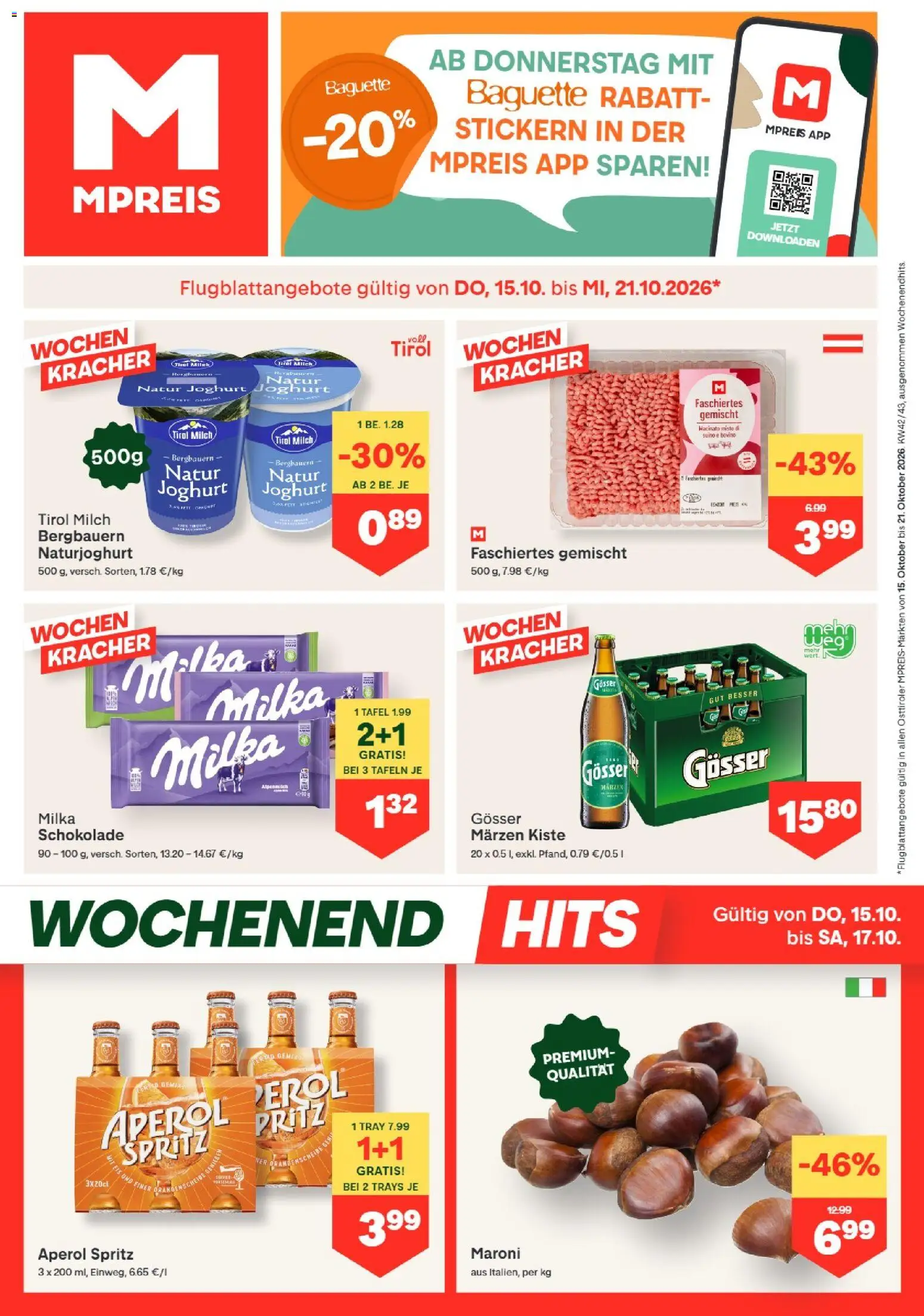 MPREIS Flugblatt - Seite 1- gültig ab 15.10.2026