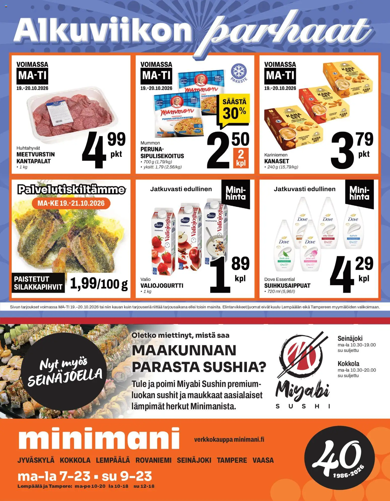 Minimani tarjoukset - sivu 1- voimassa alkaen 19/10/2026