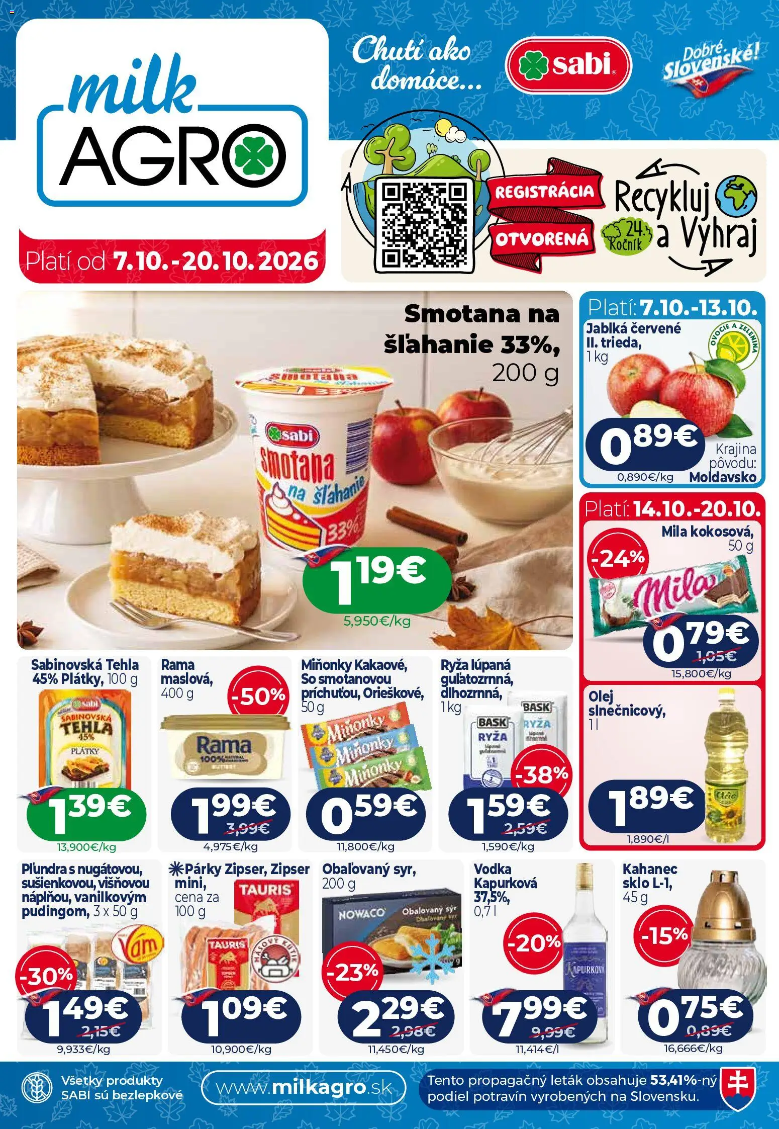 Milk Agro leták - strana 1- platný od 07.10.2026