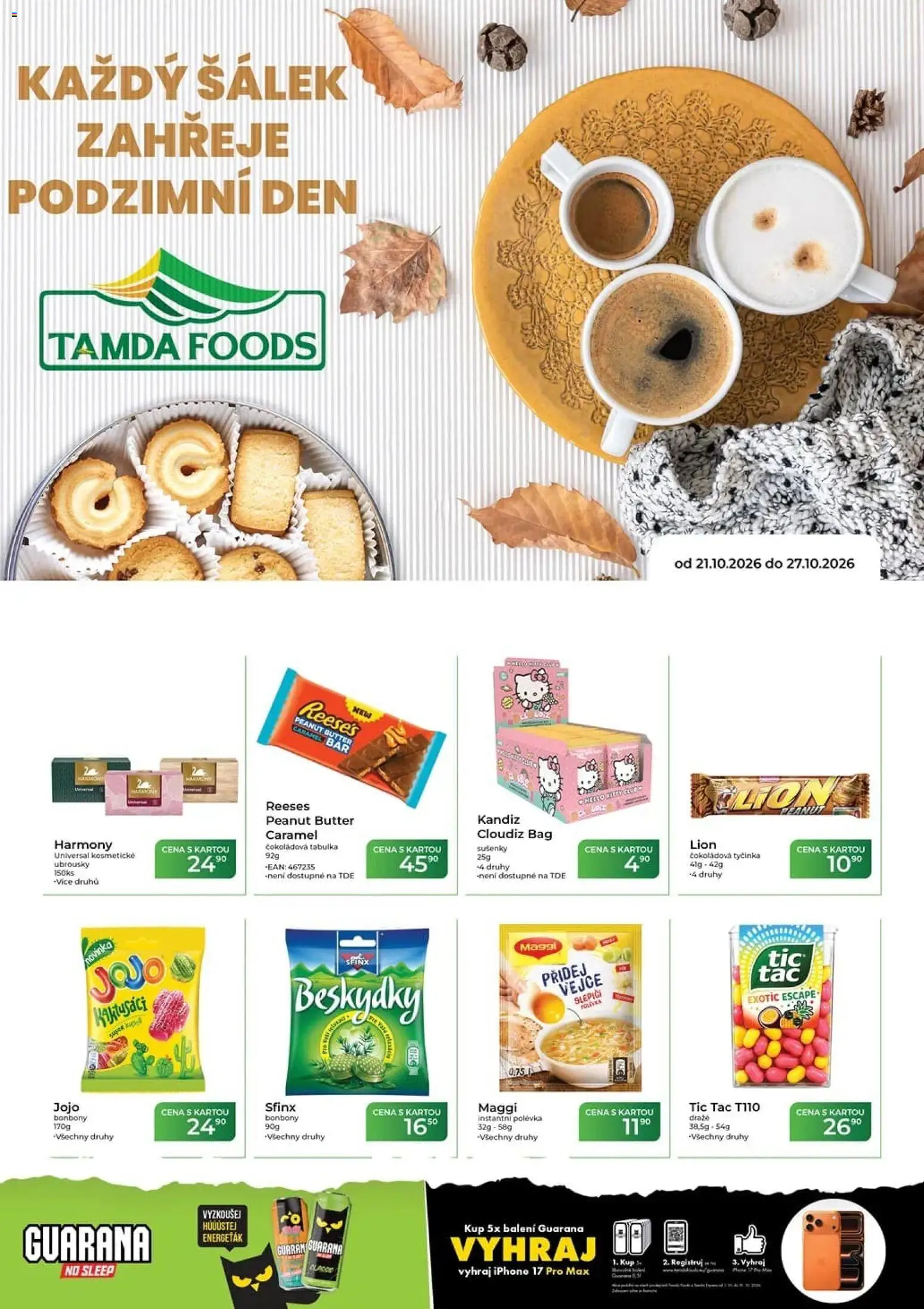 Tamda Foods leták - strana 1- platný od 21.10.2026