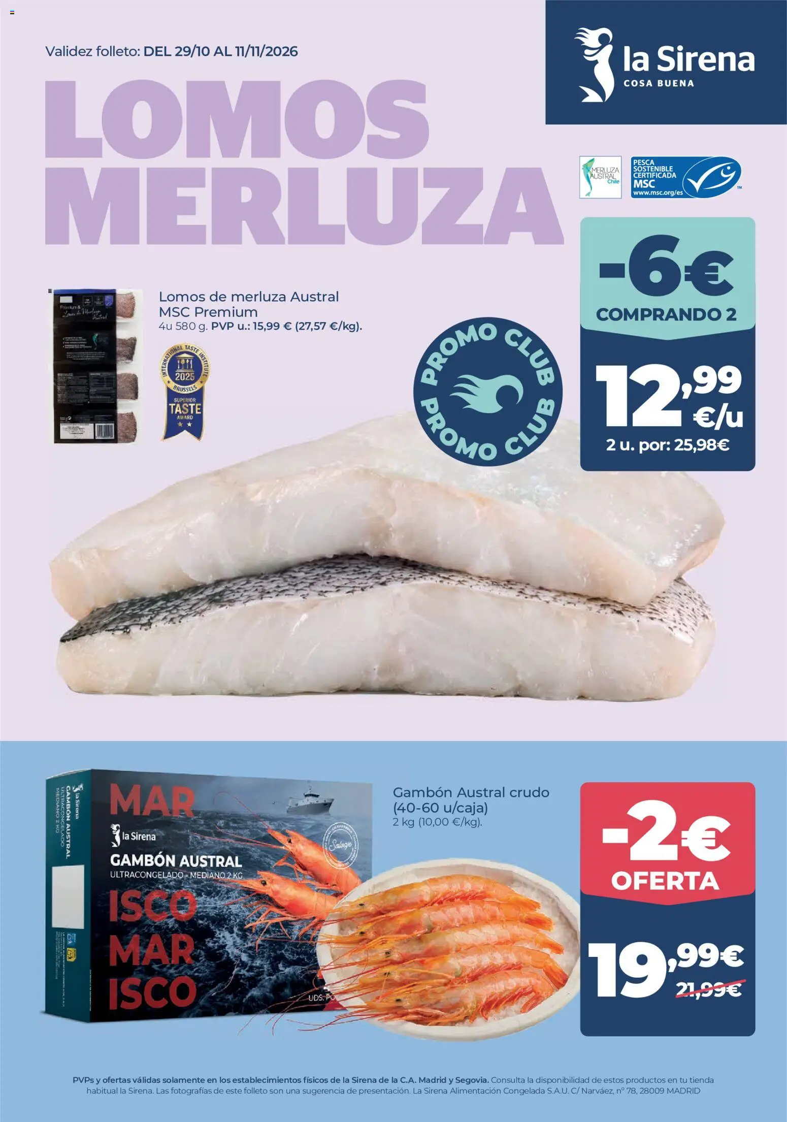 La Sirena folleto - Página de 1 - Válido desde 29/10/2026