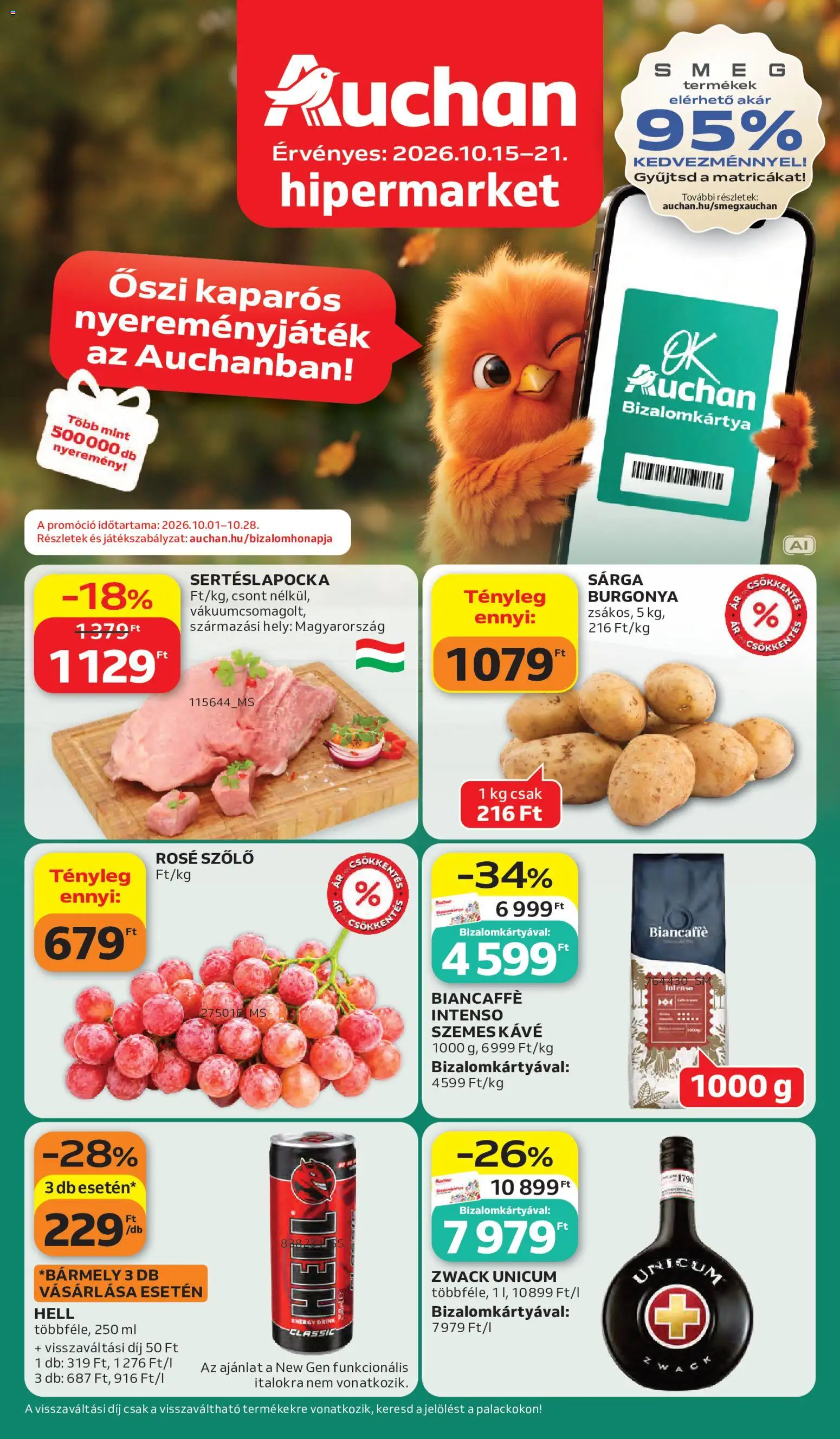 Auchan akciós újság - 1oldal - érvényes 2026.10.15.-tól
