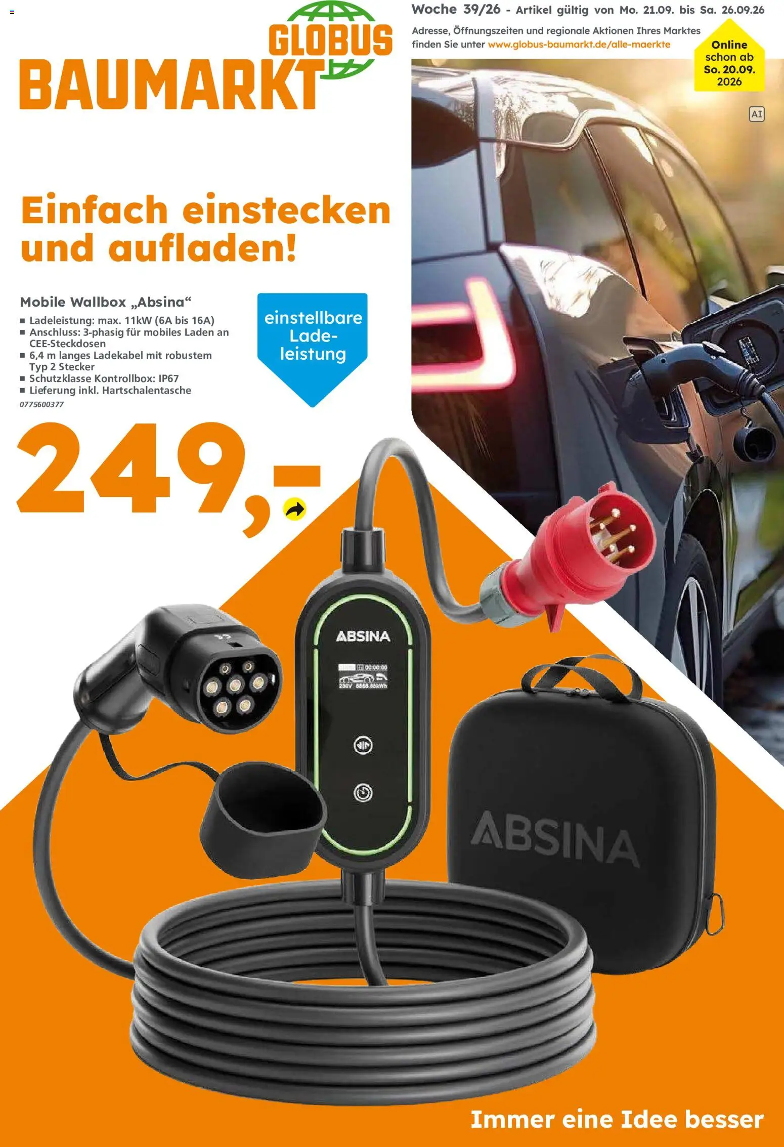 Globus Baumarkt Prospekt - Seite 1 - gültig ab 20.09.2026