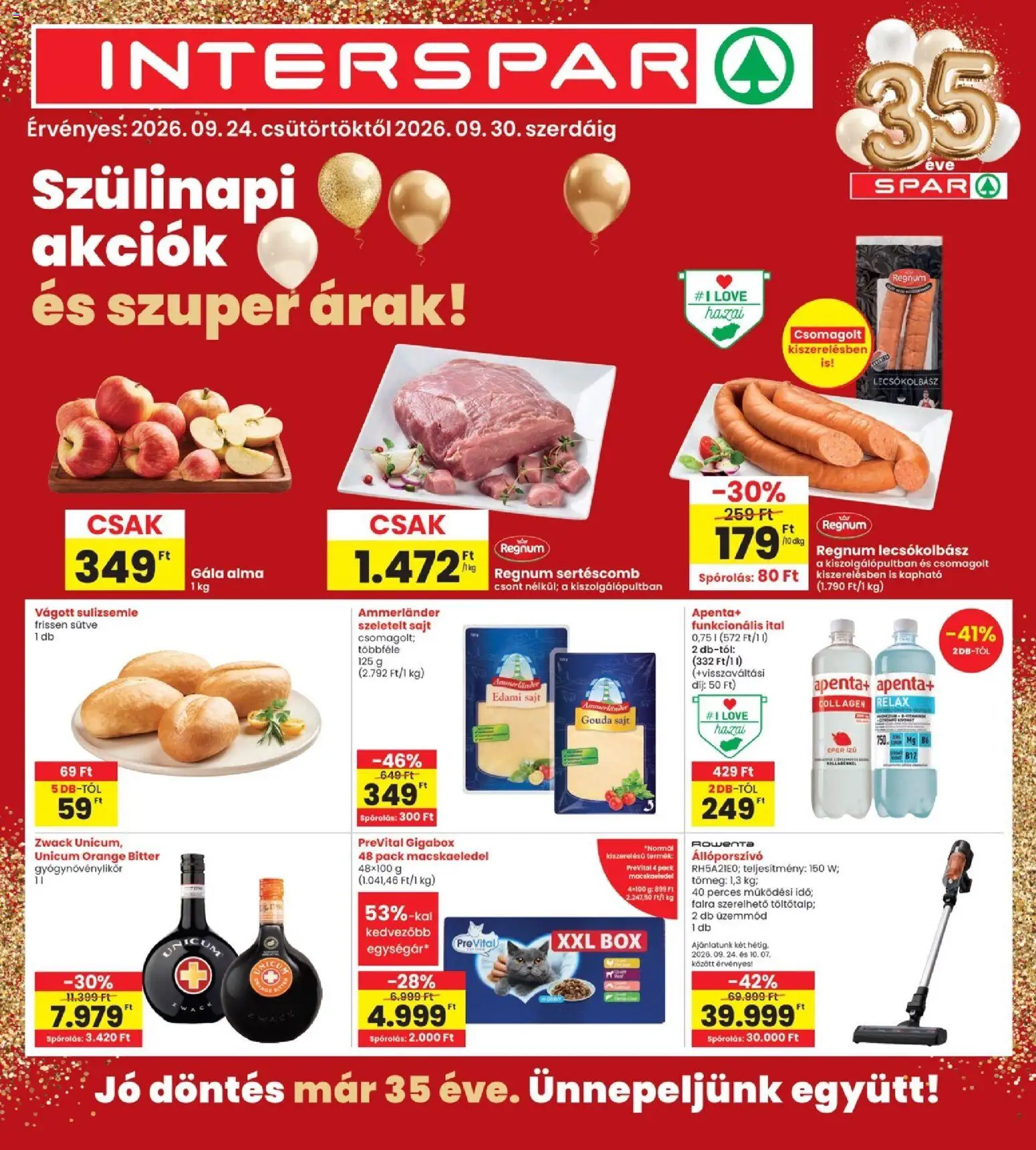 Interspar akciós újság - 1oldal - érvényes 2026.09.24.-tól