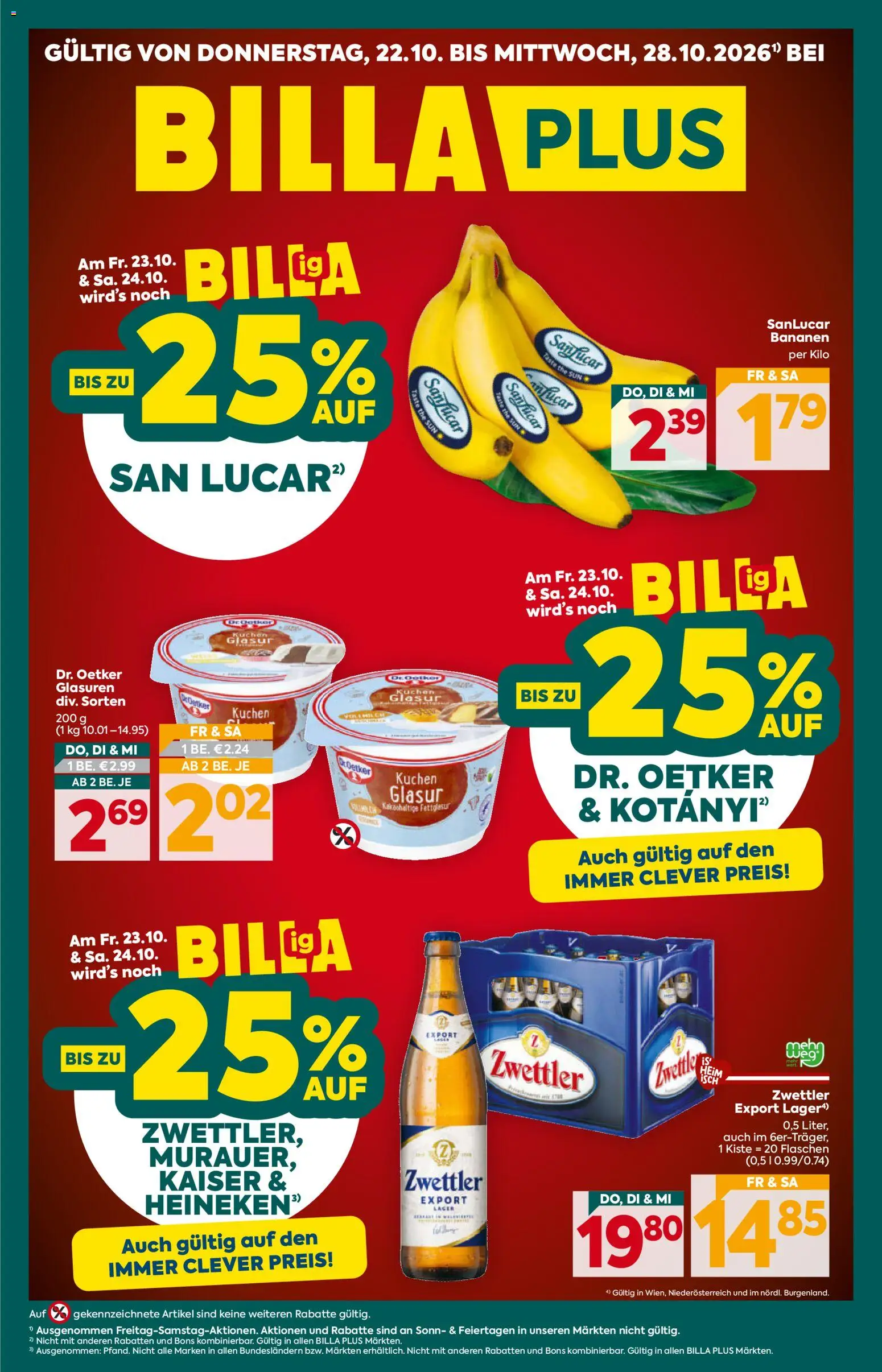 Billa Plus Flugblatt - Seite 1- gültig ab 22.10.2026