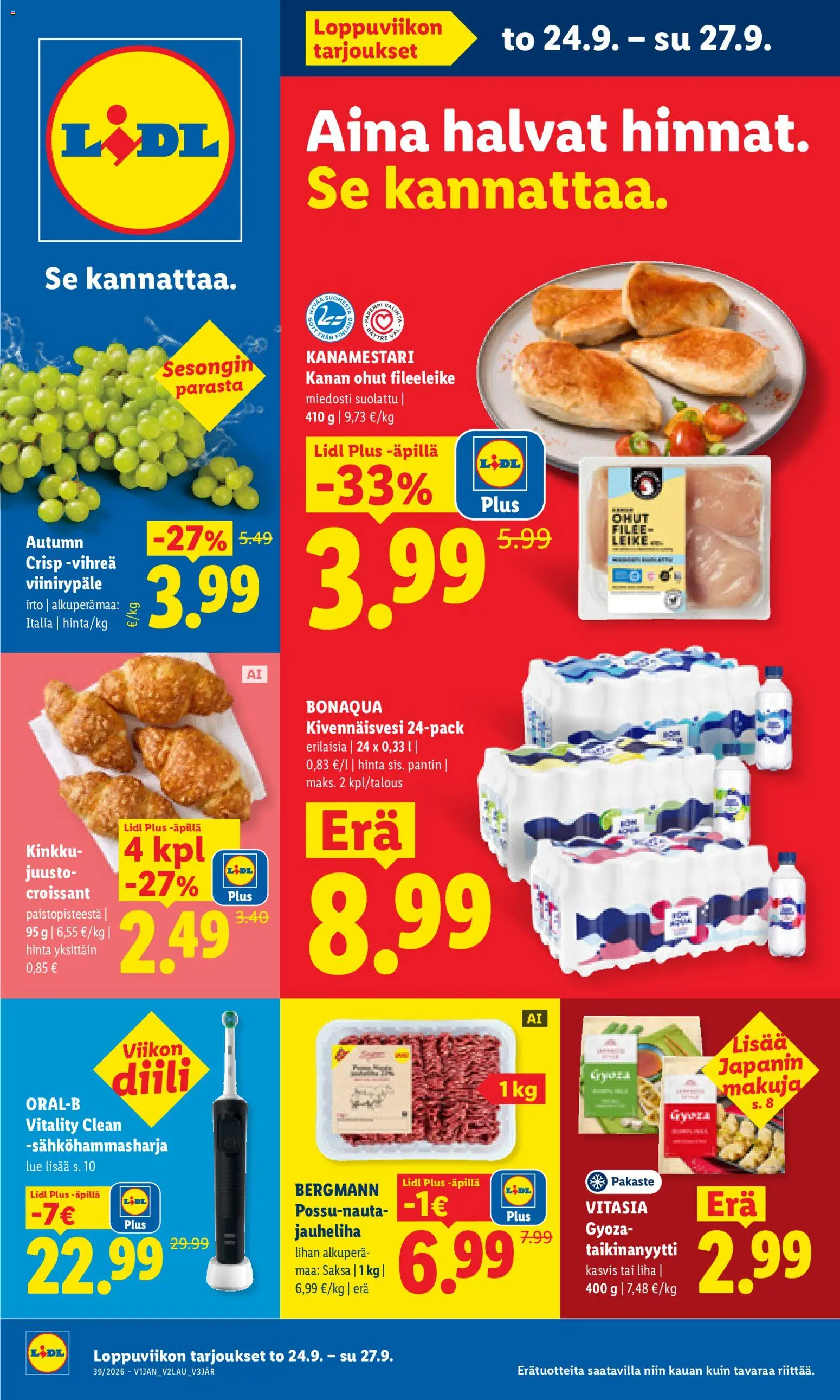 Lidl tarjoukset - sivu 1- voimassa alkaen 24/09/2026