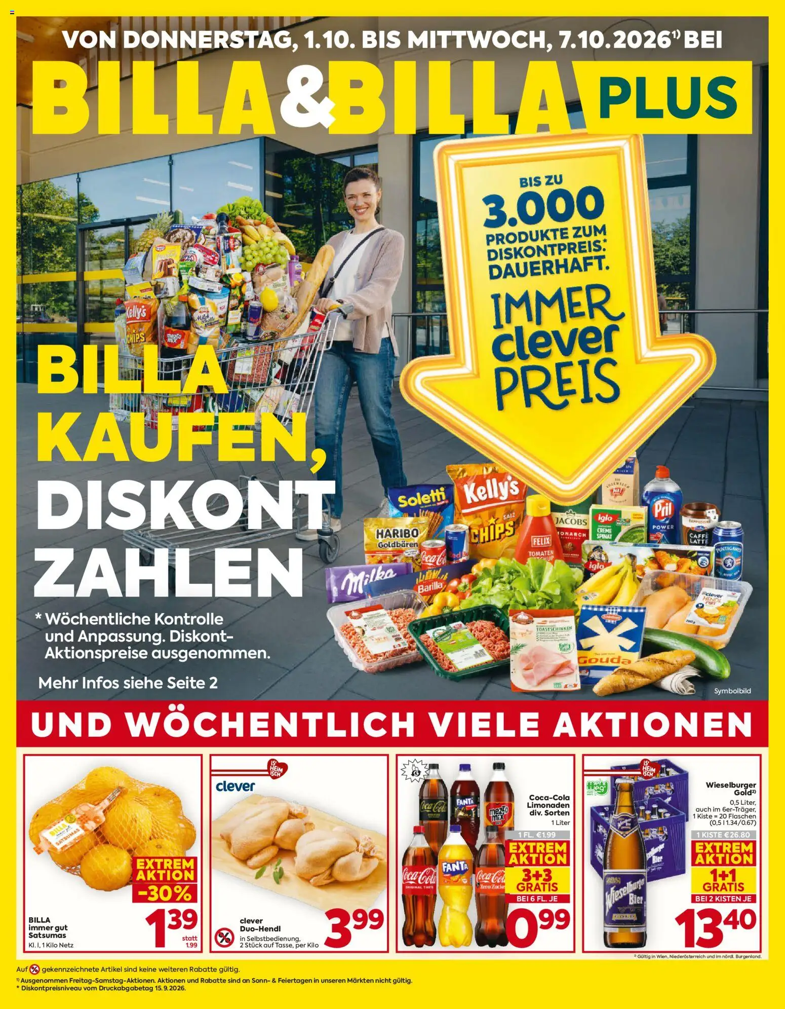 Billa Flugblatt - Seite 1- gültig ab 01.10.2026
