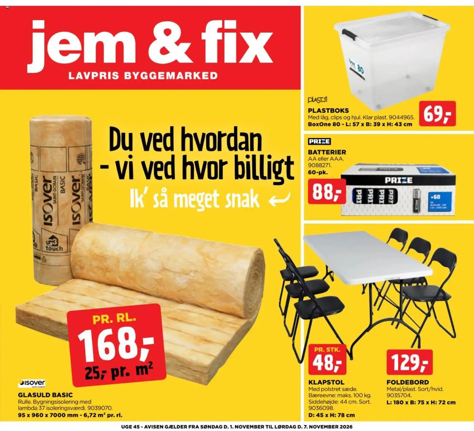 Jem & fix - Tilbudsavis uge 45 - side 1- gyldig fra 01/11/2026