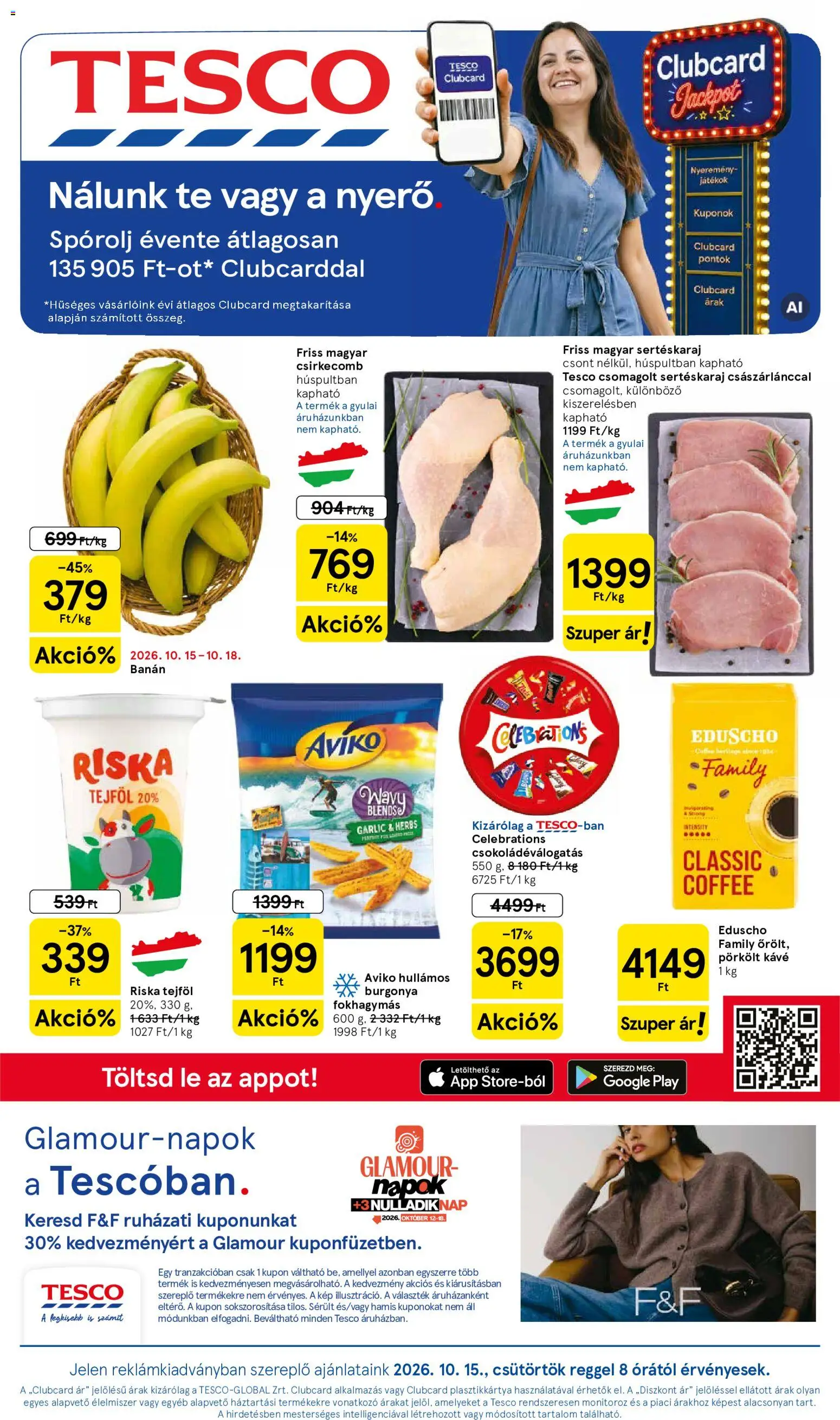 Tesco aktuális akciós újság - 1oldal - érvényes 2026.10.15.-tól