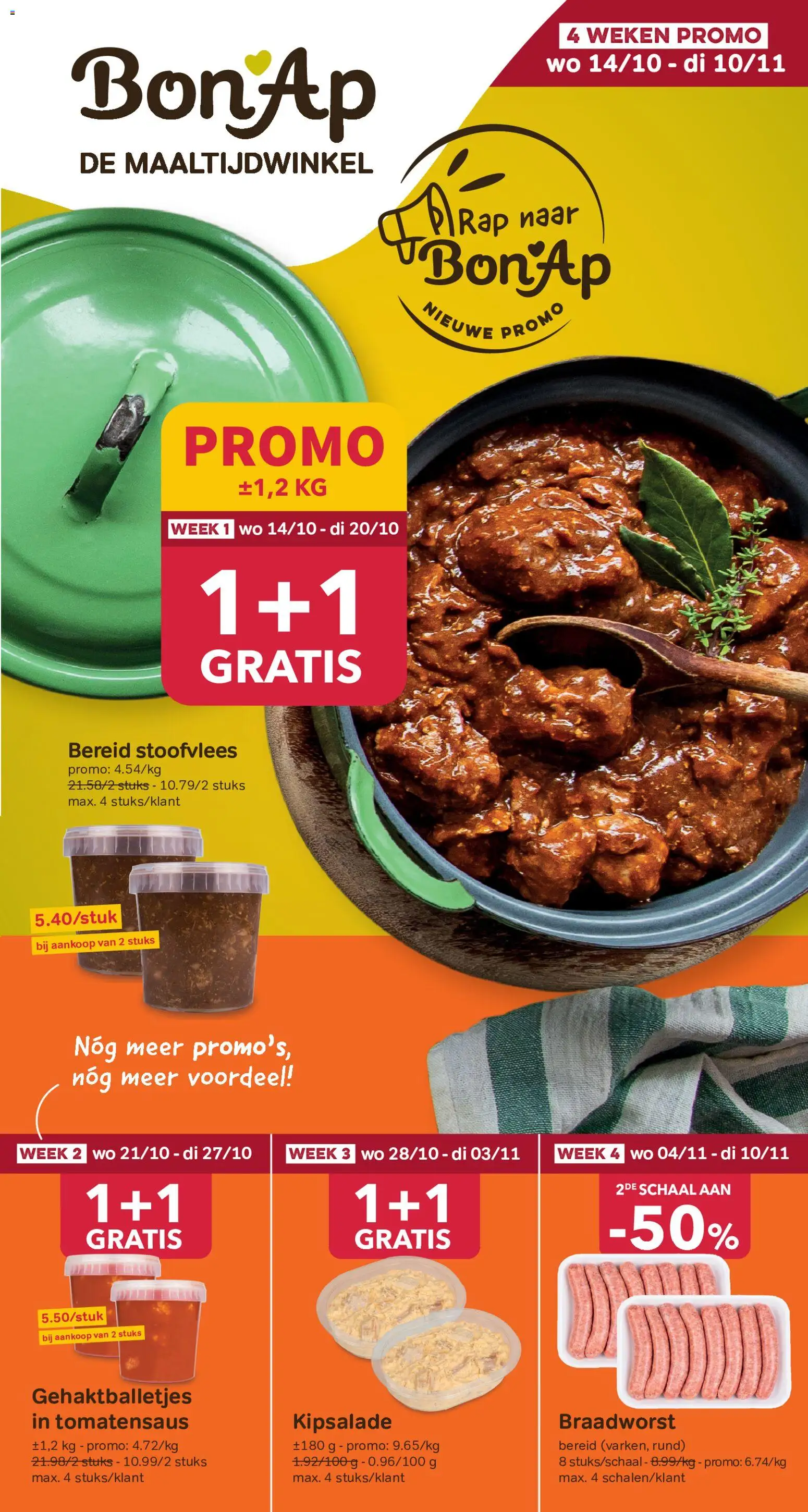 Bon Ap folder/publicité - pagina 1- geldig vanaf 14/10/2026