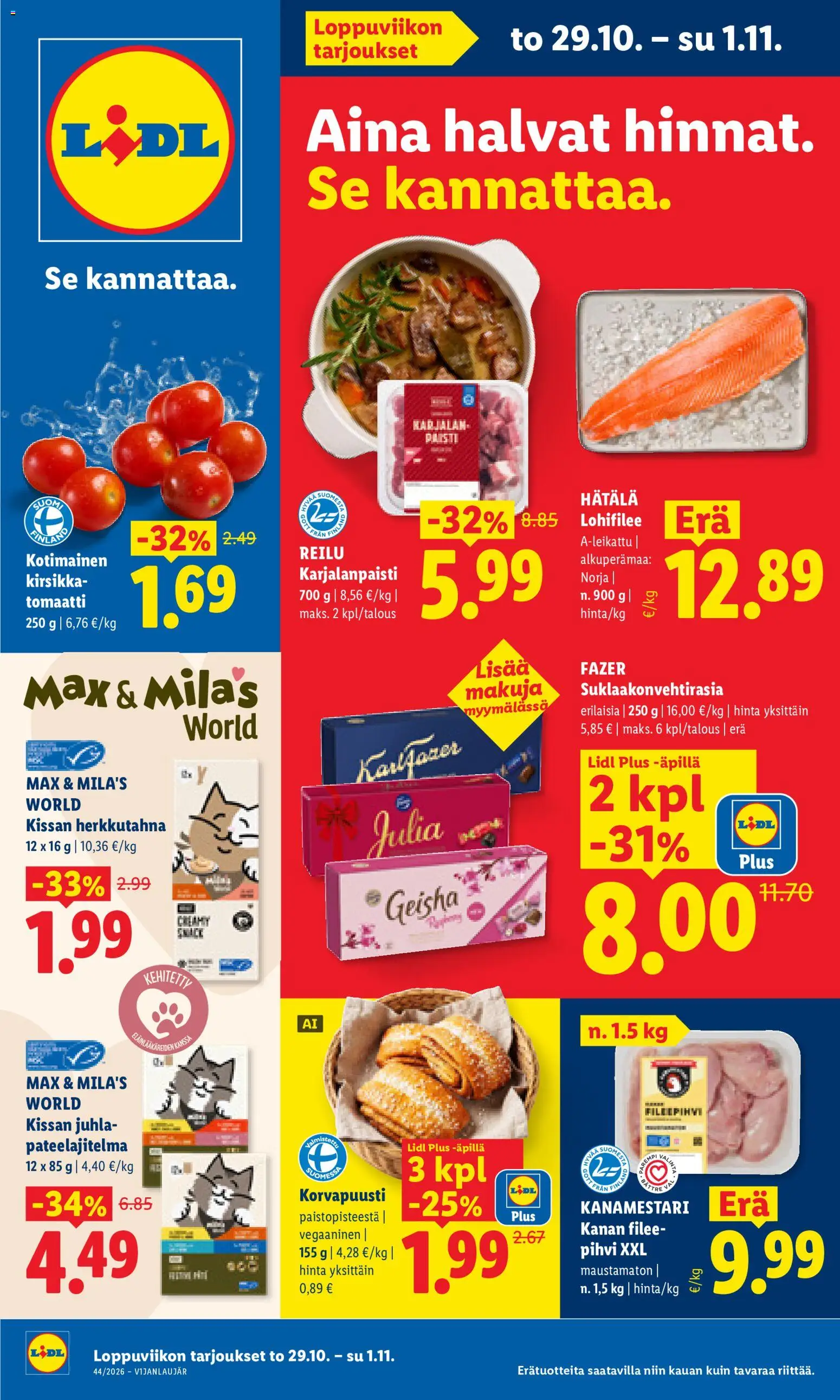Lidl tarjoukset - sivu 1- voimassa alkaen 29/10/2026