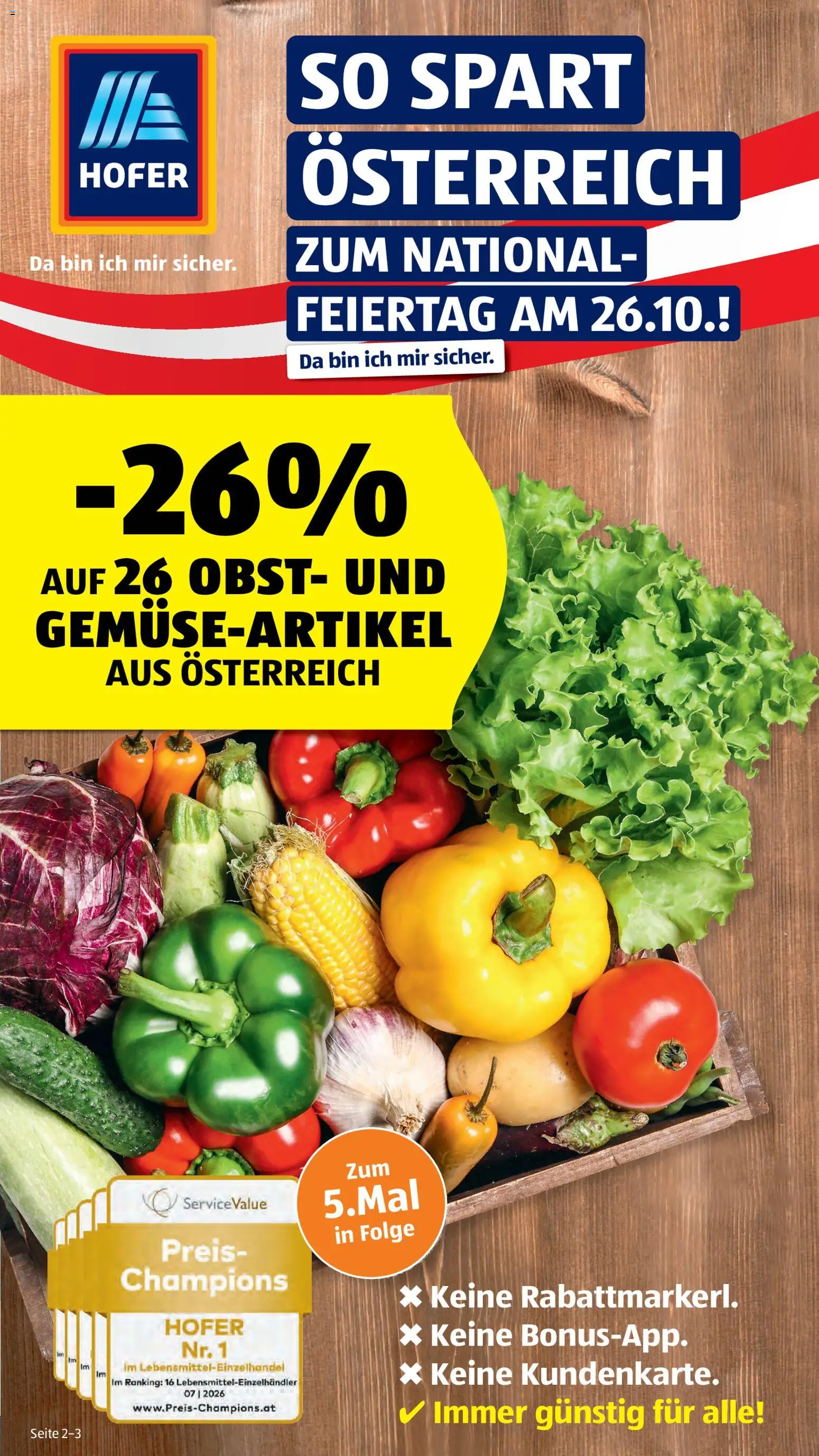 Hofer Flugblatt - Seite 1- gültig ab 23.10.2026