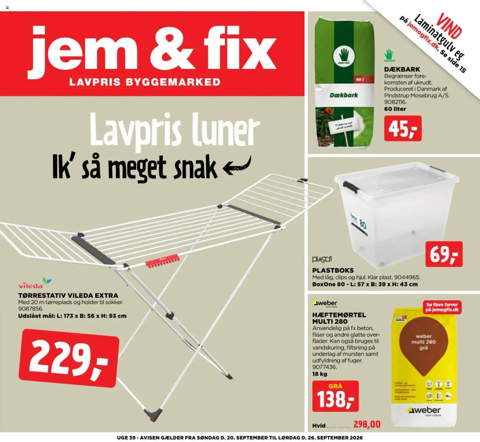 Jem & fix - Tilbudsavis uge 39 - side 1- gyldig fra 20/09/2026
