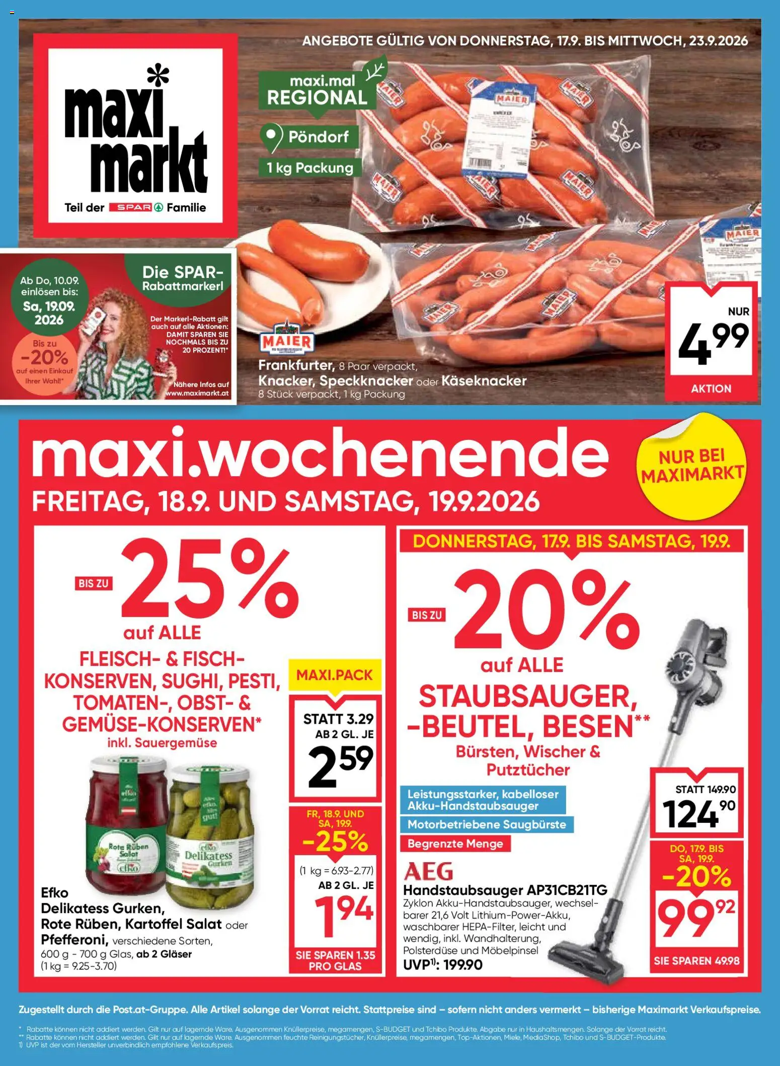 Maximarkt Flugblatt - Seite 1- gültig ab 17.09.2026