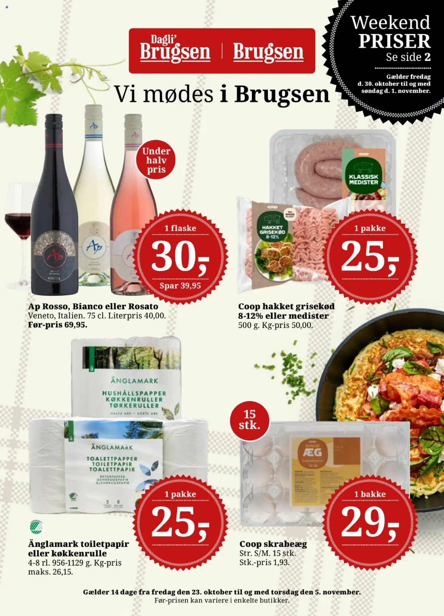Dagli'Brugsen -Tilbudsavis uge 43-44 - side 1- gyldig fra 23/10/2026
