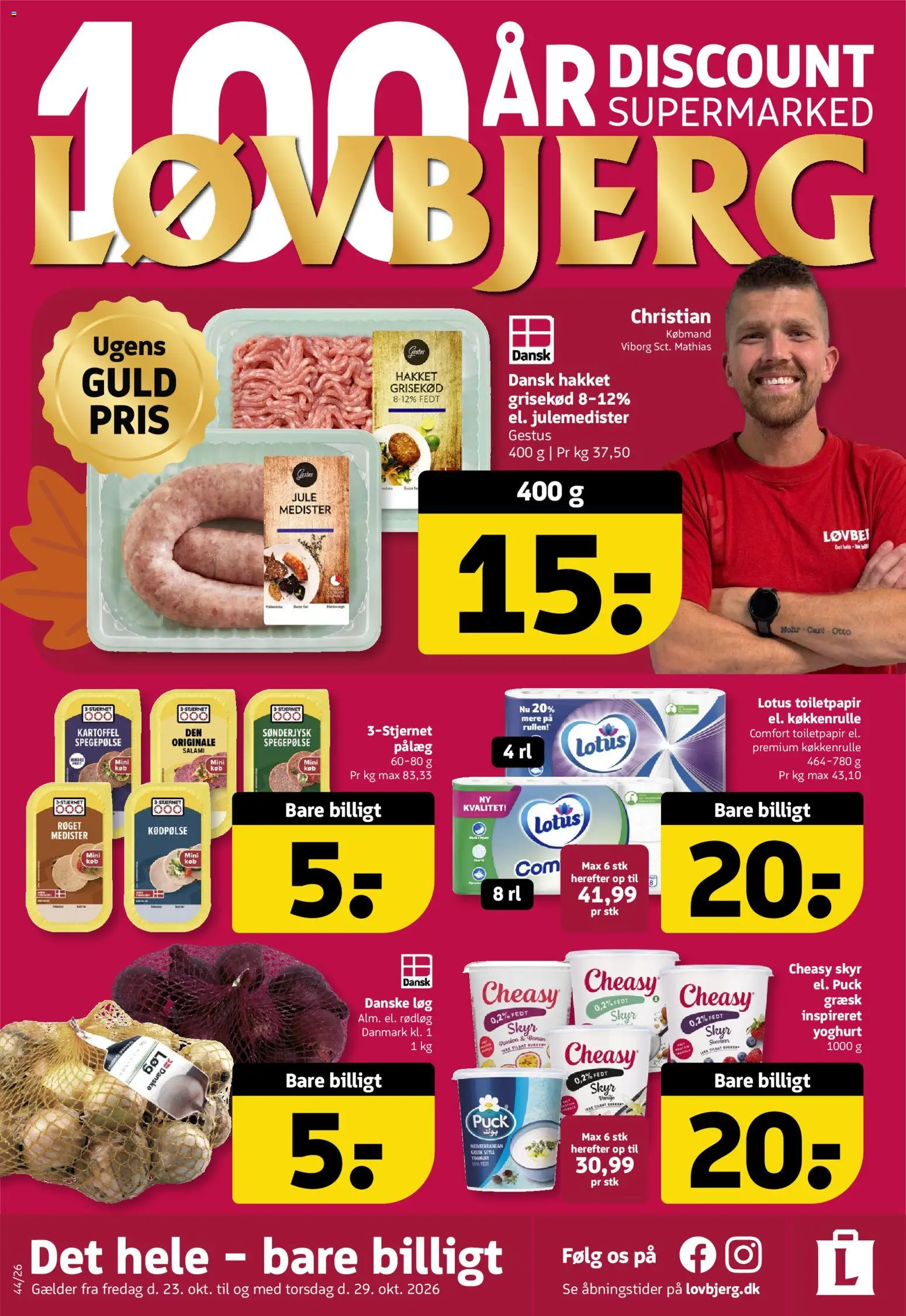 Løvbjerg - Tilbudsavis uge 44 - side 1- gyldig fra 23/10/2026