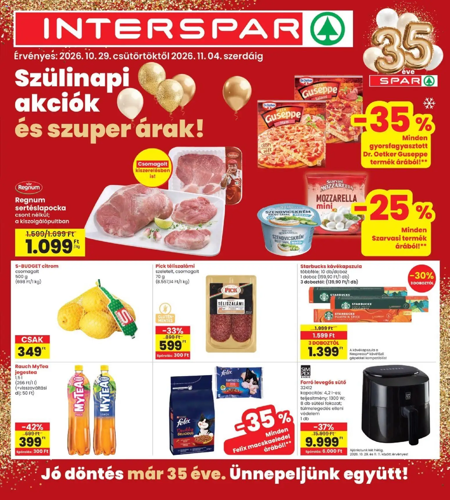 Interspar akciós újság - 1oldal - érvényes 2026.10.29.-tól