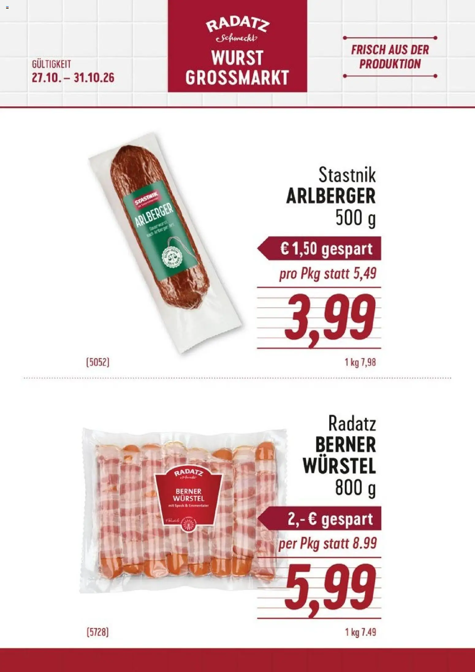 Radatz Flugblatt - page 1- valid from 27.10.2026